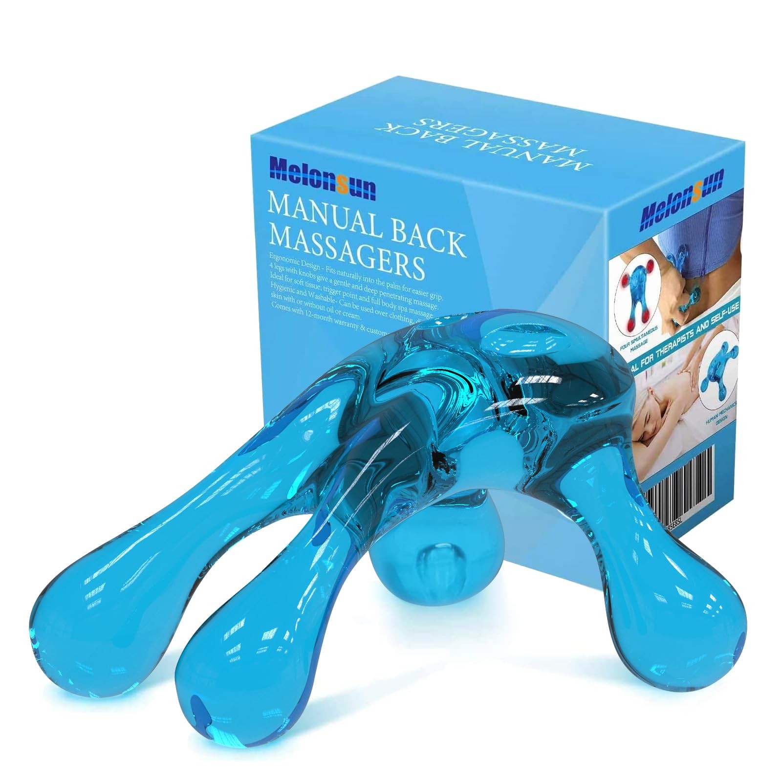 Melonsun Palm Massage Tool – Easier Grip 1 Count (Pack of 1), Sea Blue