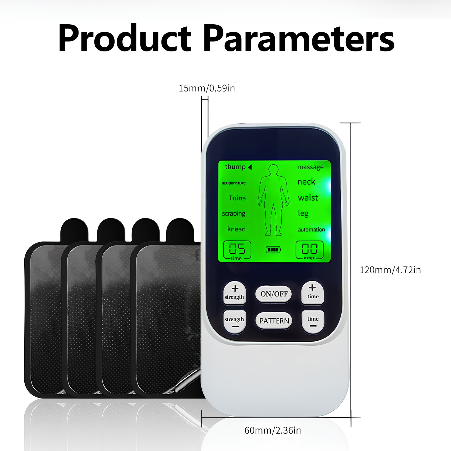 TENS Unit Muscle Stimulator Dual Channel Electric EMS Pulse Massager Back Body