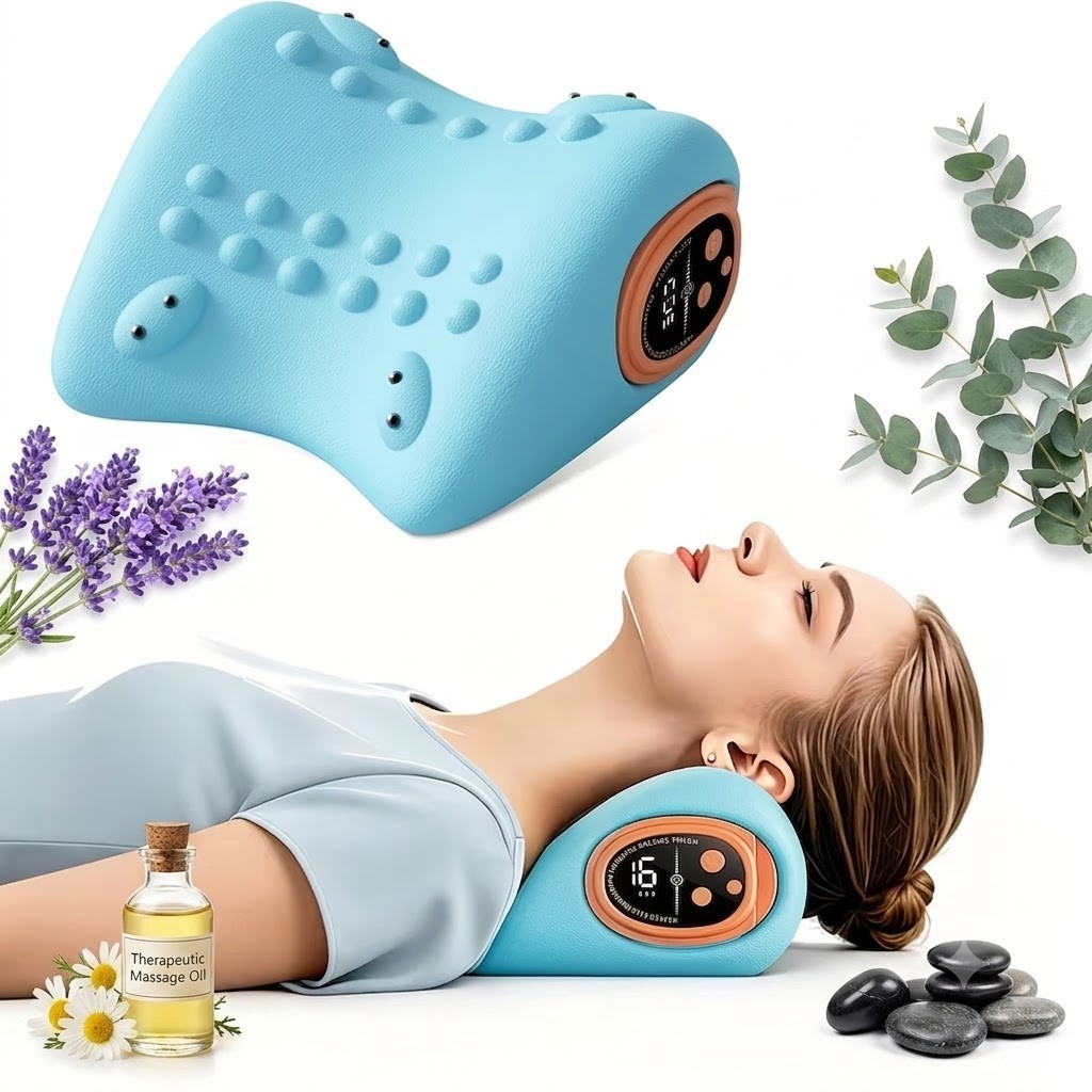 Portable Shiatsu Neck Massager Pillow Cervical Relaxer Electric Pain Relief New