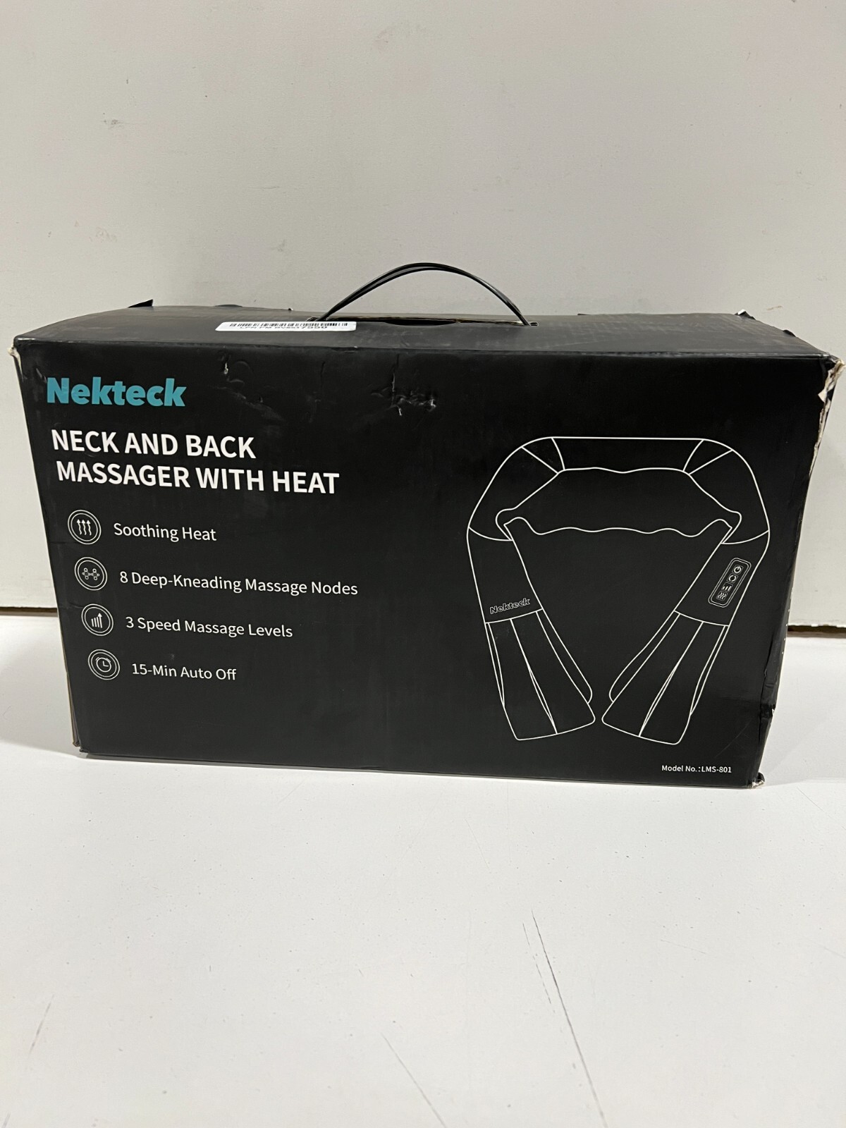 Nekteck Shiatsu Neck and Back Massager with Heat (LMS-801), Black & Blue