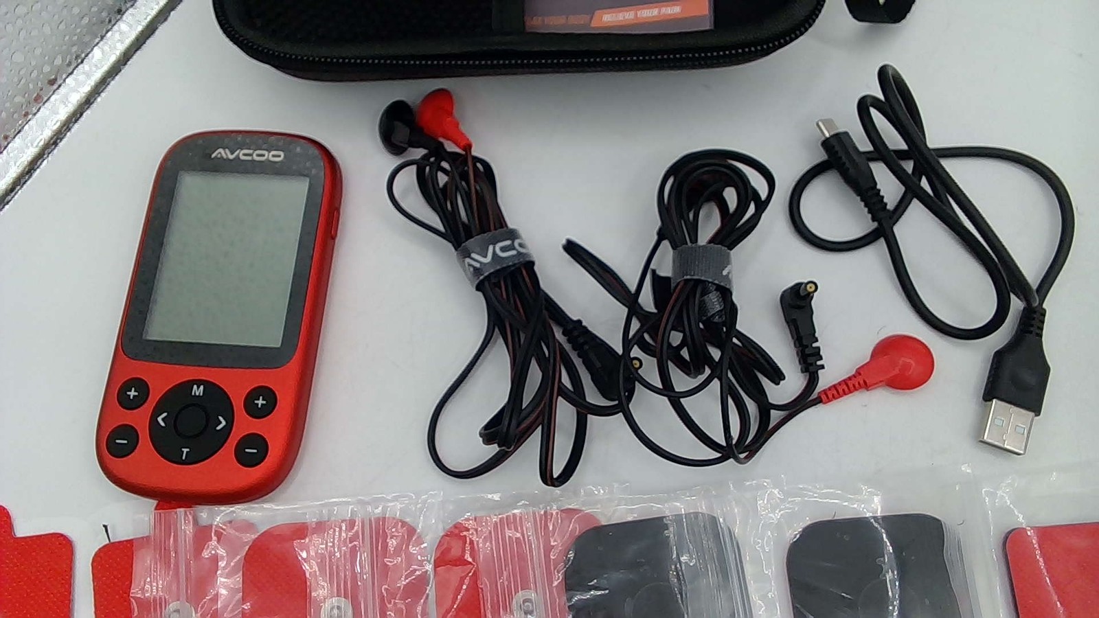 Red Tens Unit Muscle Stimulator Machine Pulse Massager Therapy Pain Relief