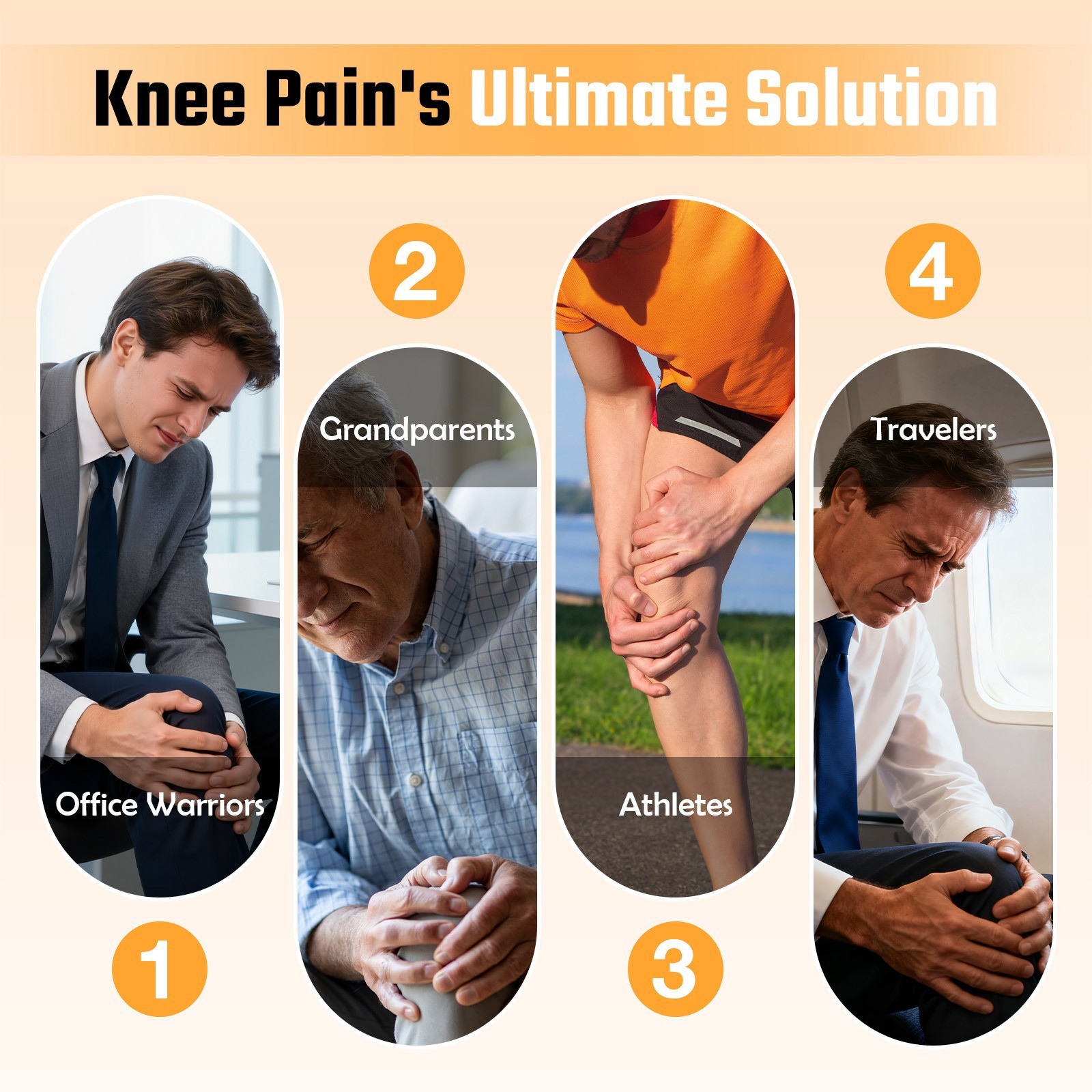 Wireless Knee Massager with Heat Vibration Massage LED Screen Infared Therapy