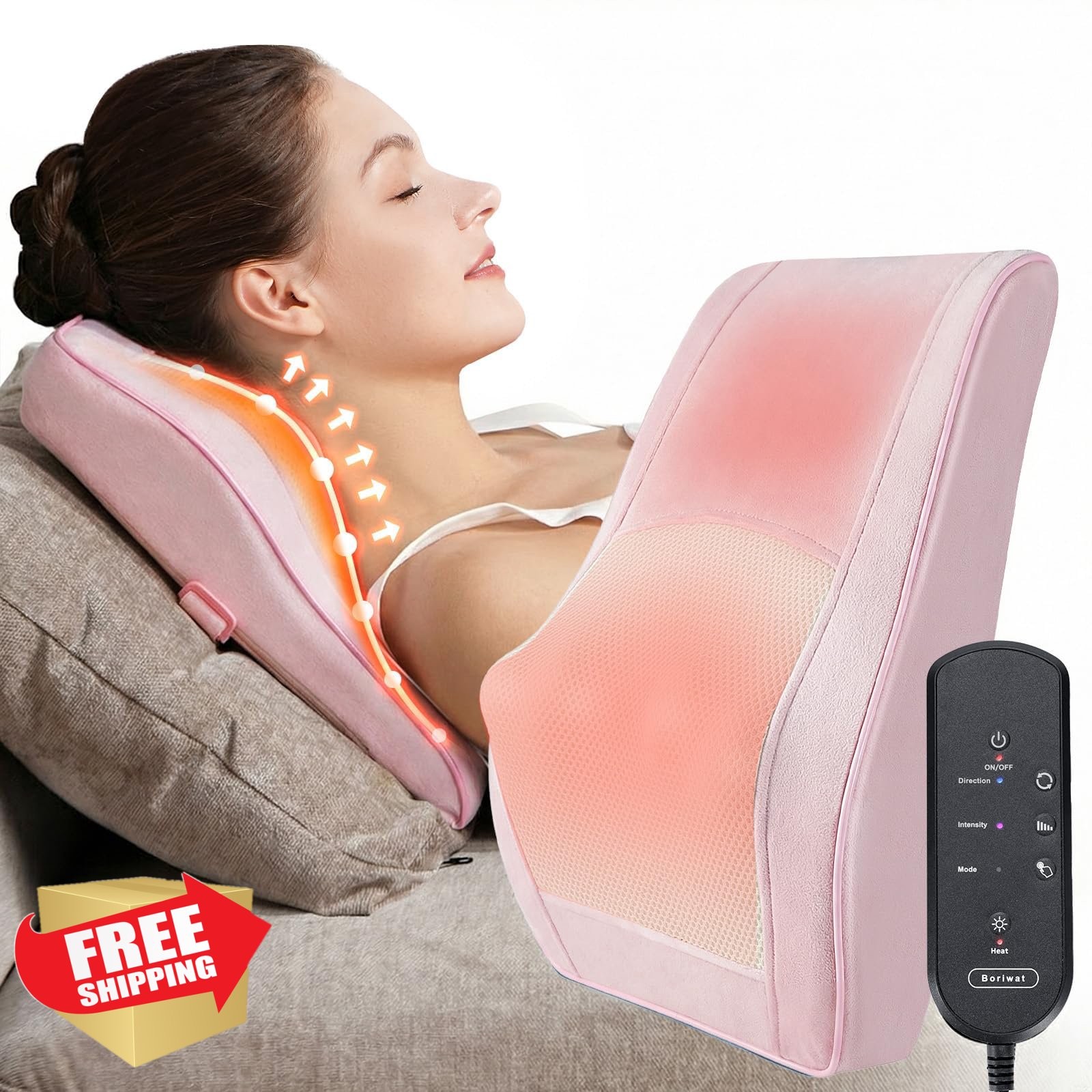 Boriwat Neck Massager Heat Pink Fabric