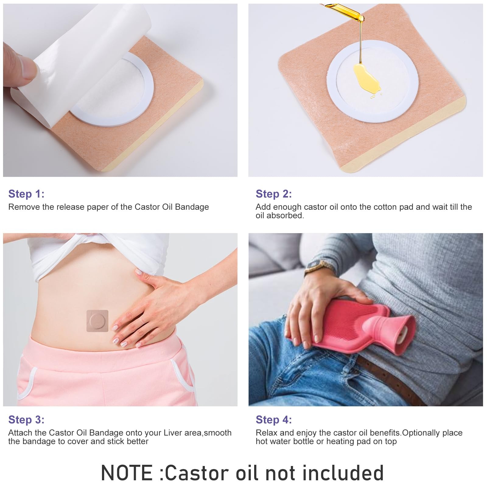 40Pcs Disposable Castor Oil Belly Button Patch | 3.15″*3.15″ Highly Absorbent…