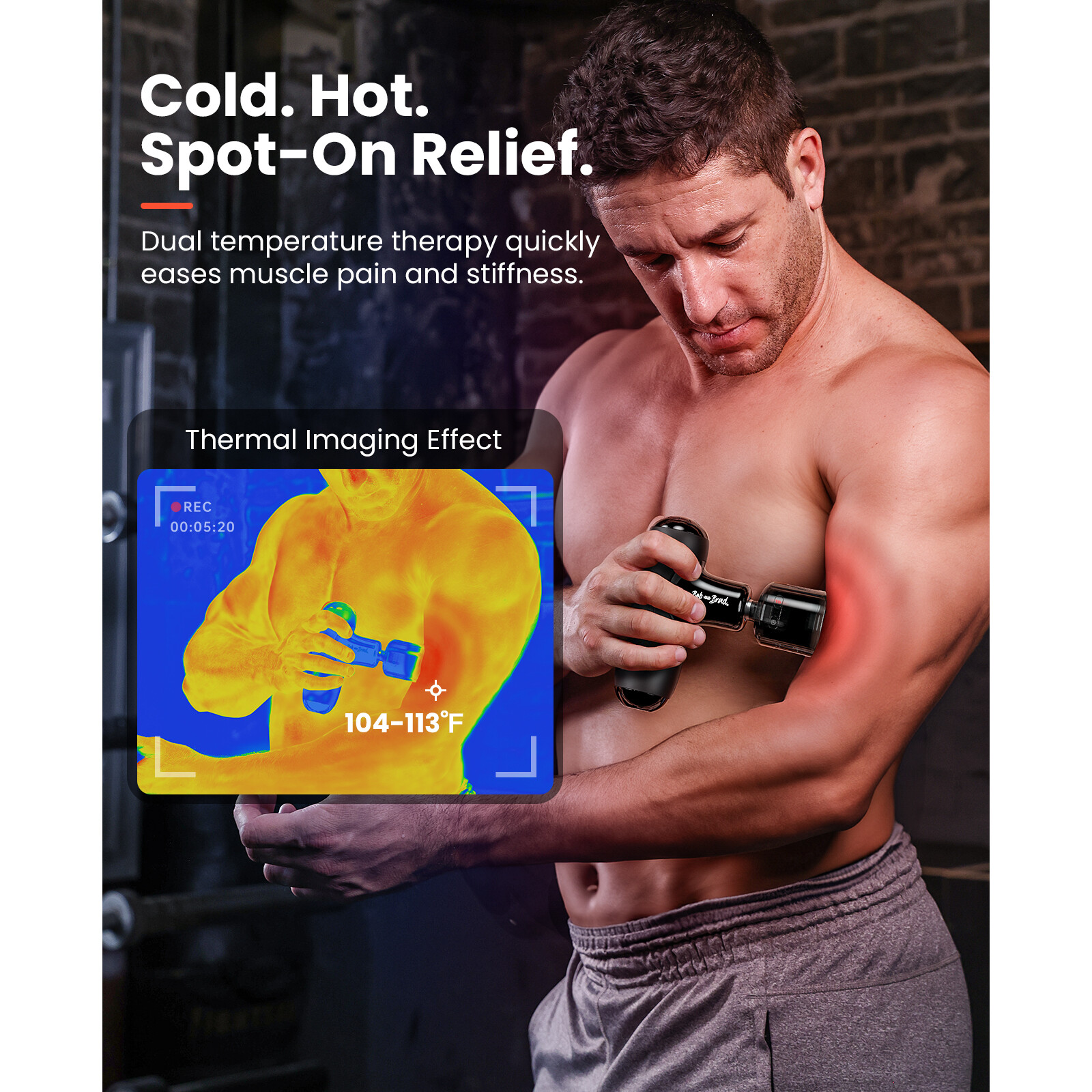 Handheld Q2 Massage Gun with Heat and Cold Head Athletes Pain Relief Small&Quiet