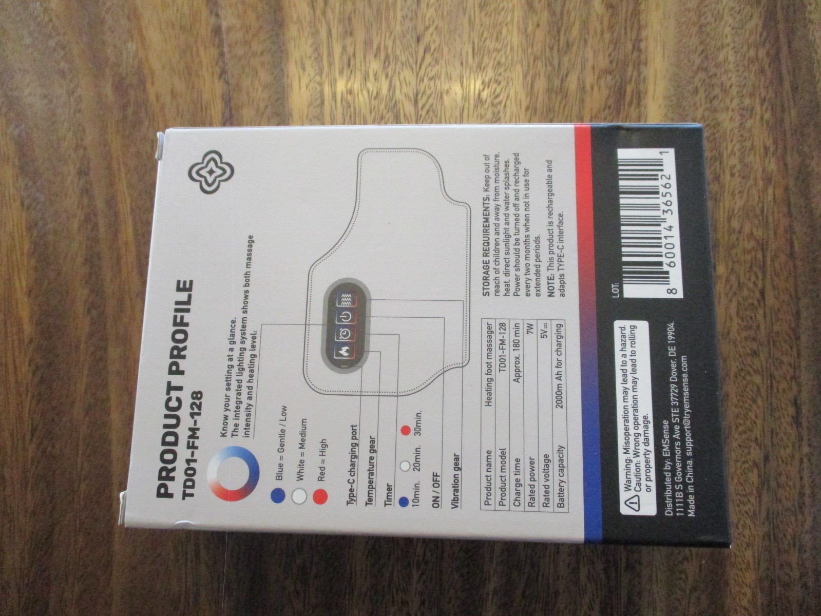 EMsense heating foot massager, Battery, Unused, Sealed Box, XBL-8688B