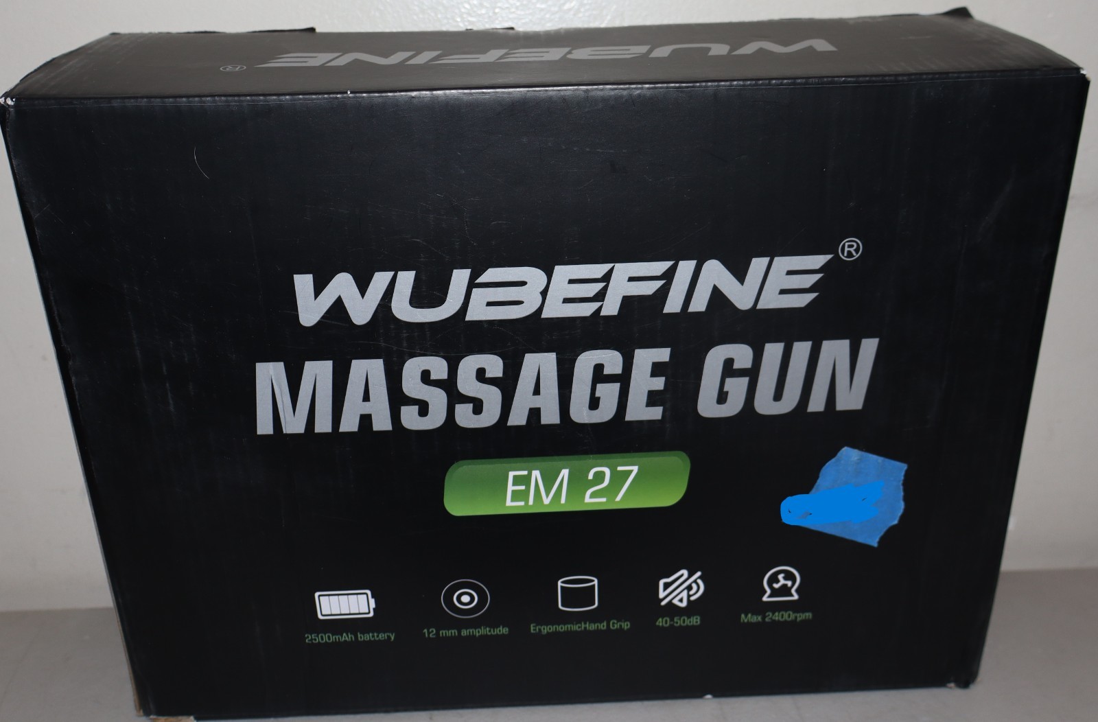 WUBEFINE EM 27 Massage Gun Percussion Deep Tissue 12mm 3200rpm 2500mAh Grip
