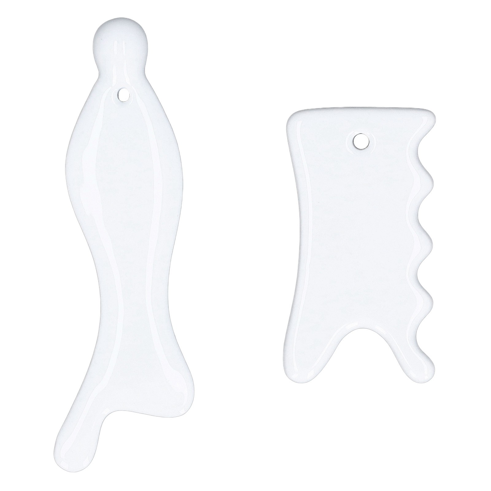 Guasha Massage Tool Improve Circulation 2pcs Ceramic Gua Sha Facial Tools For
