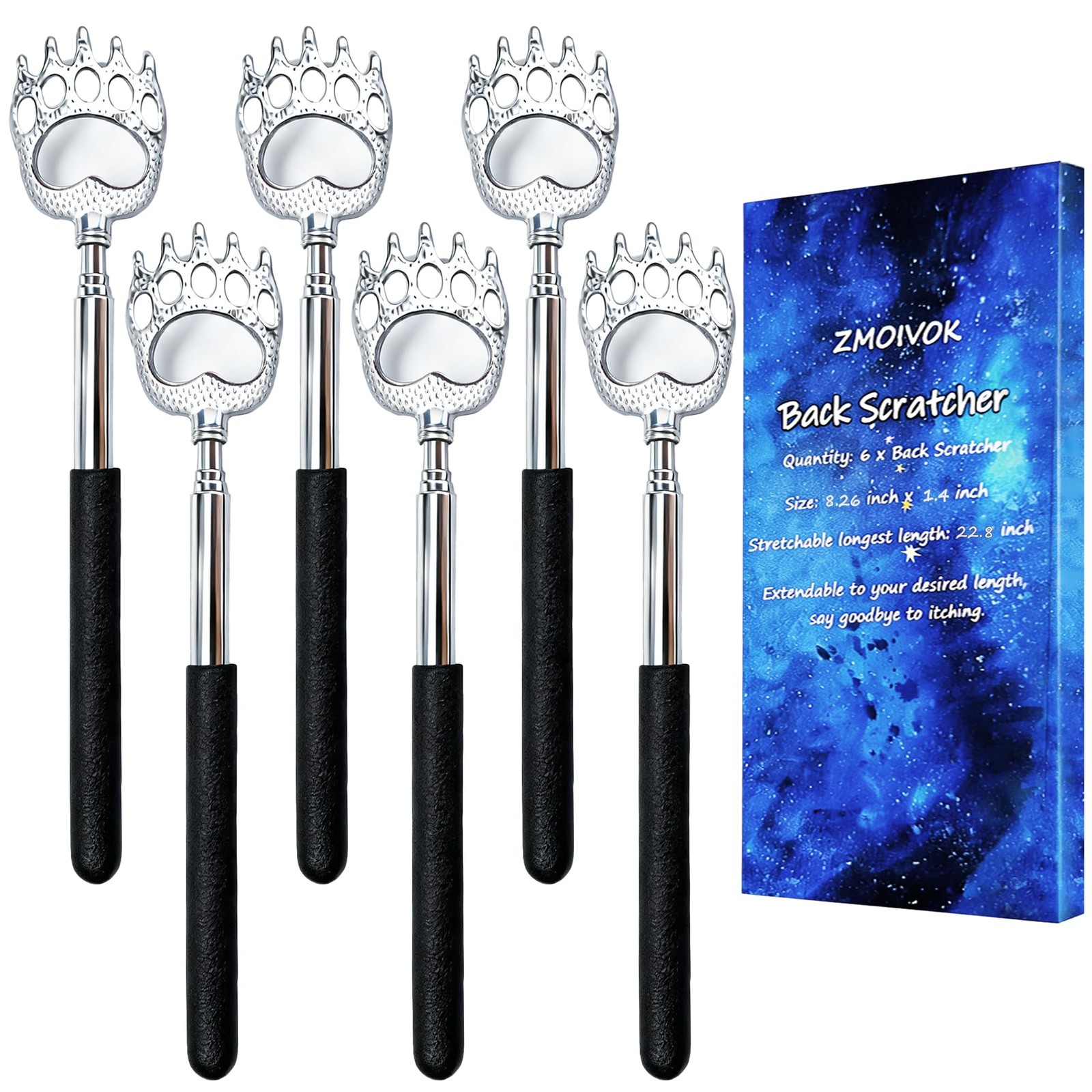 6 Pcs Back Scratcher Extendable,Metal Bear Claws Back Scratchers,Backscratche…