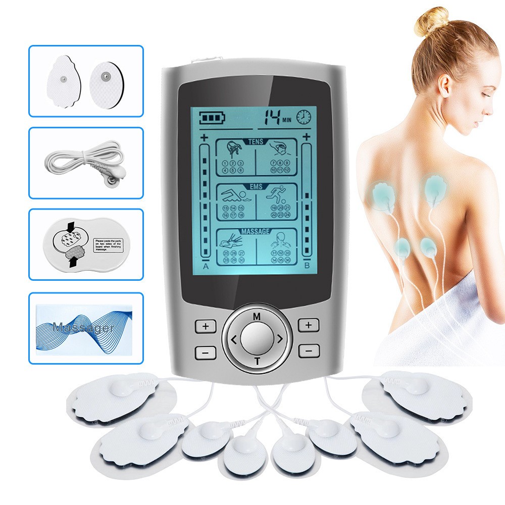 36 Modos TENS EMS Electroestimulador Muscular Masajeador de Pulso Eléctrico