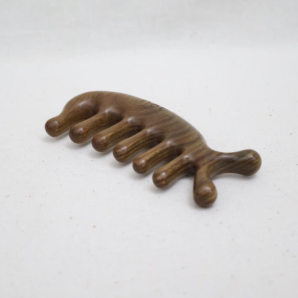 NAT Green Sandalwood Wooden Massager Anti-Static Gua Sha [9932]