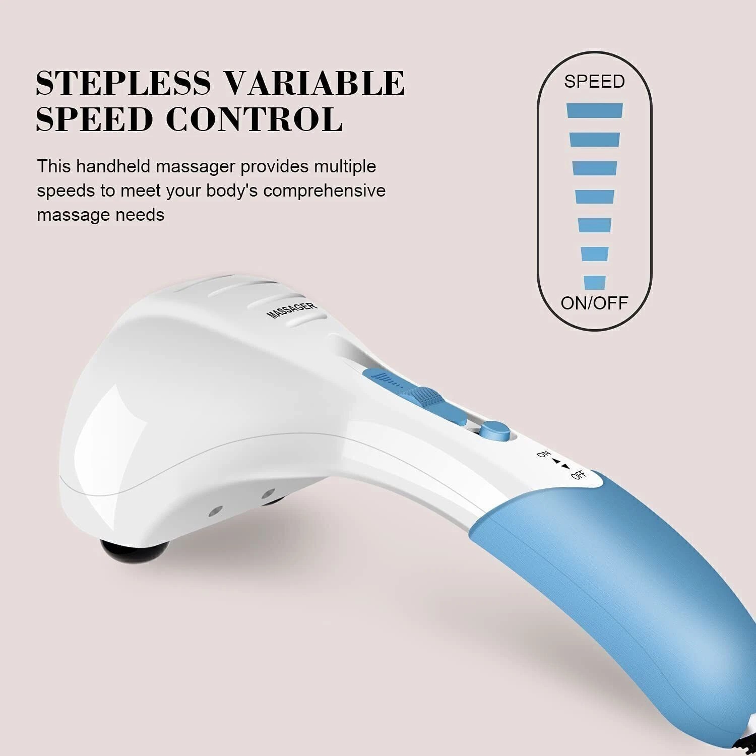 Handheld Full Body Electric Massager Deep Tissue Percussion Wand Back Neck