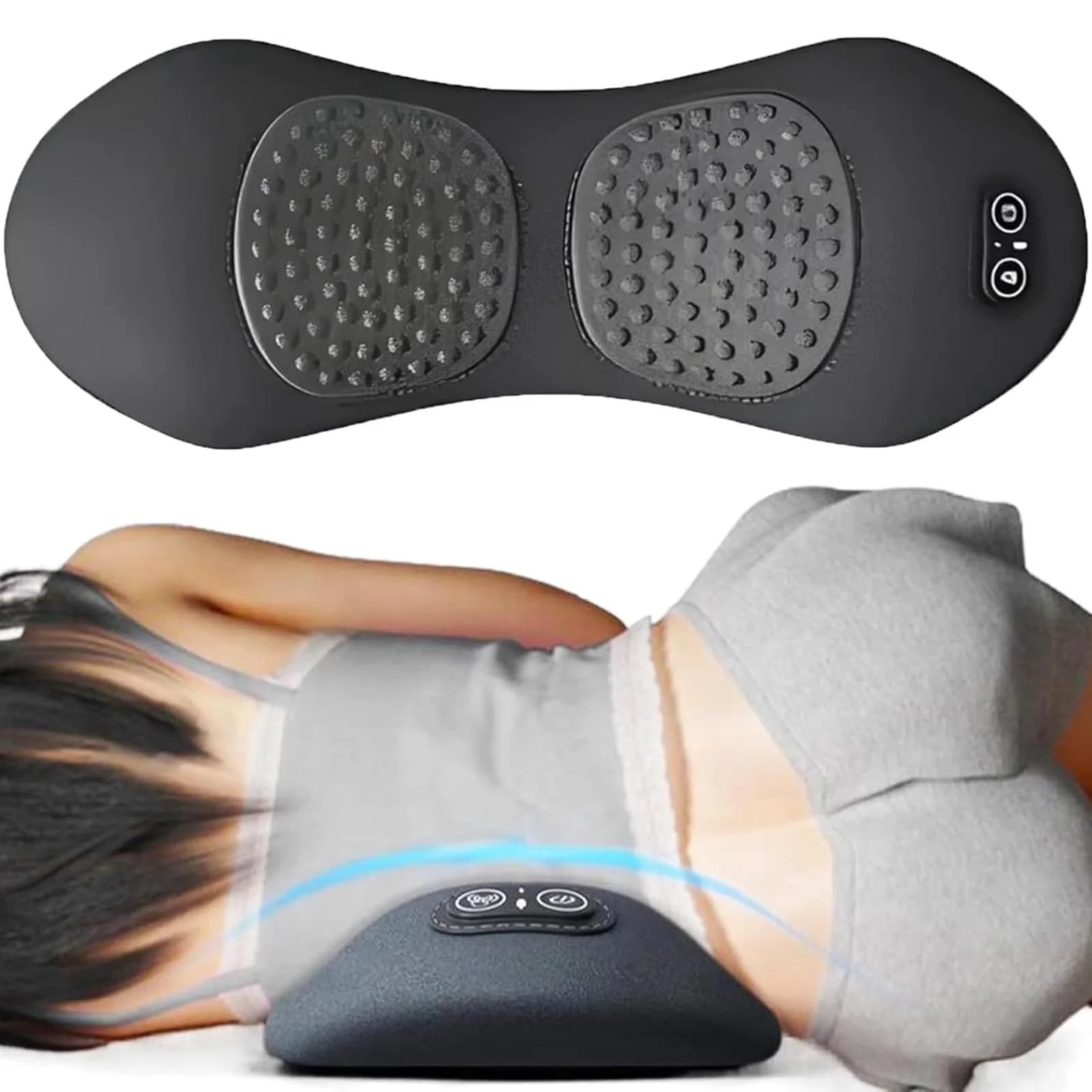 3-in-1 Back Massager Cushion Neck Shoulder Massage with Heat Gray