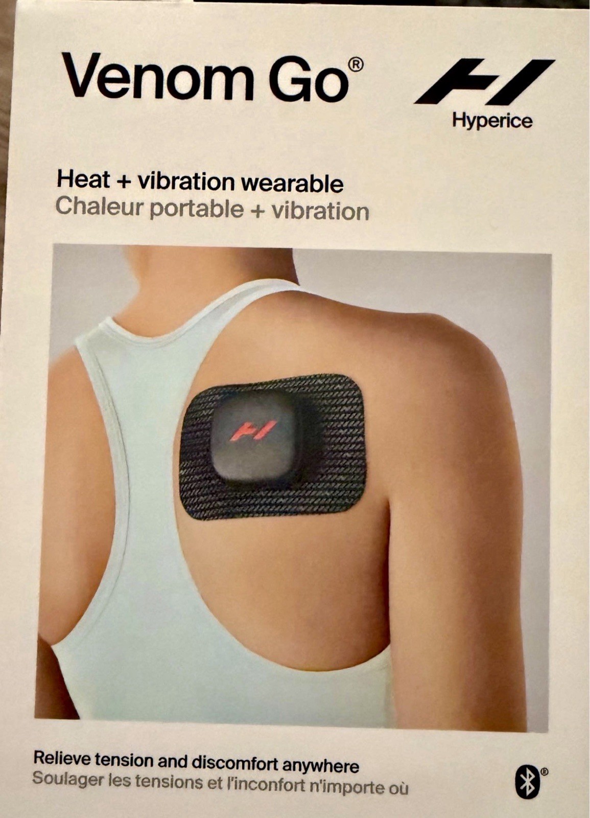 Hyperice Venom Go Heat + Vibration Wearable Massager Black w/ Case + Refill Pads