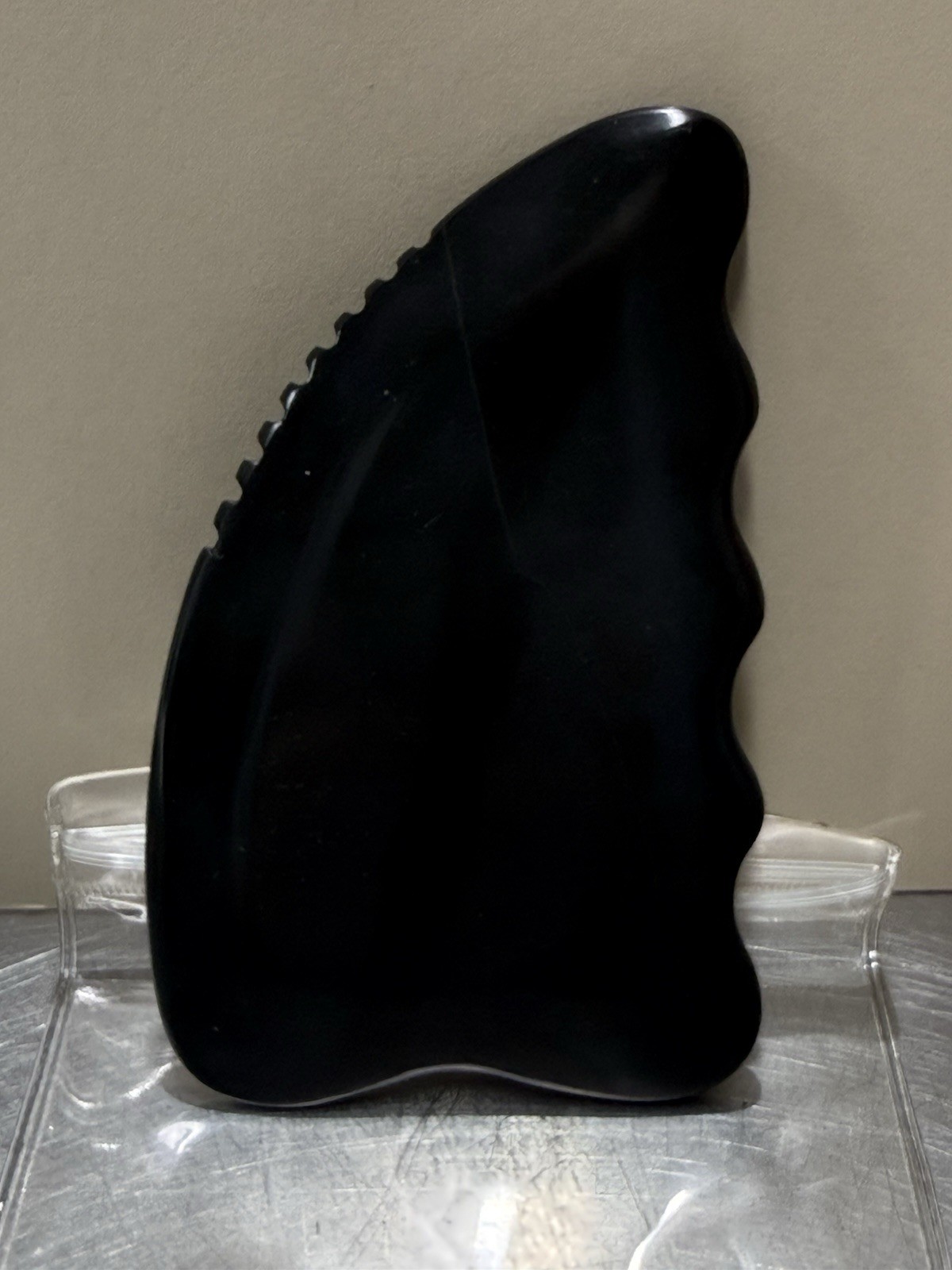 Black Bian Stone Gua Sha Massage Scraping Tool Therapy Facial Body 4.5”