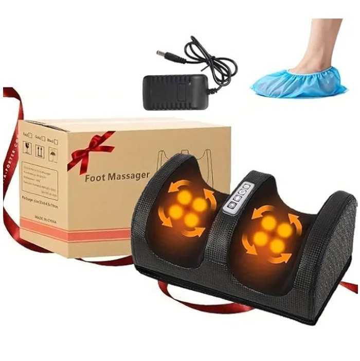 Heated Foot Massager for Foot, Corded Electric with Power Adapter, Black