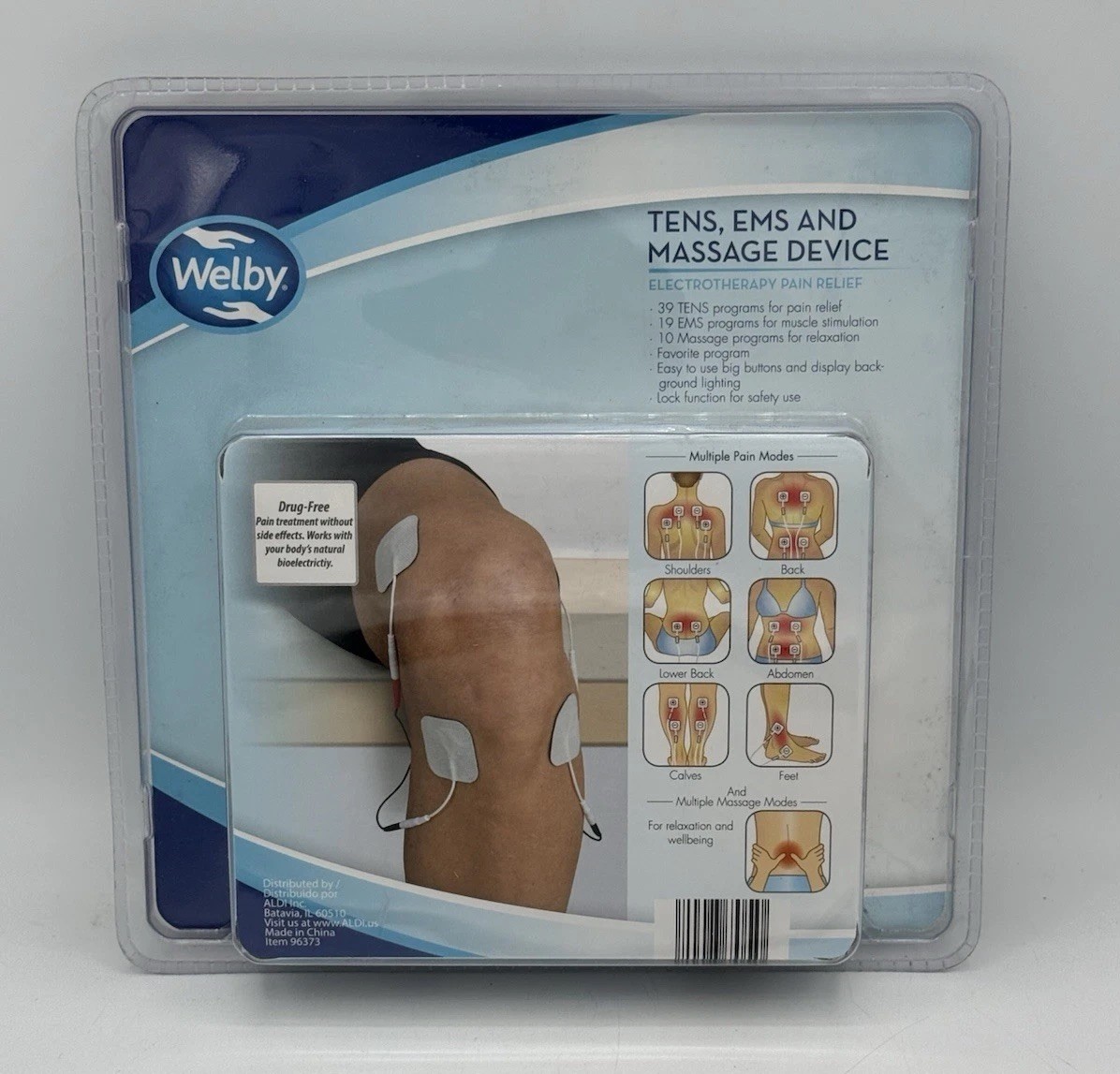Welby TENS-EMS Massage Machine 603 Device 96373-18 w/ Adhesive Electrode Pads