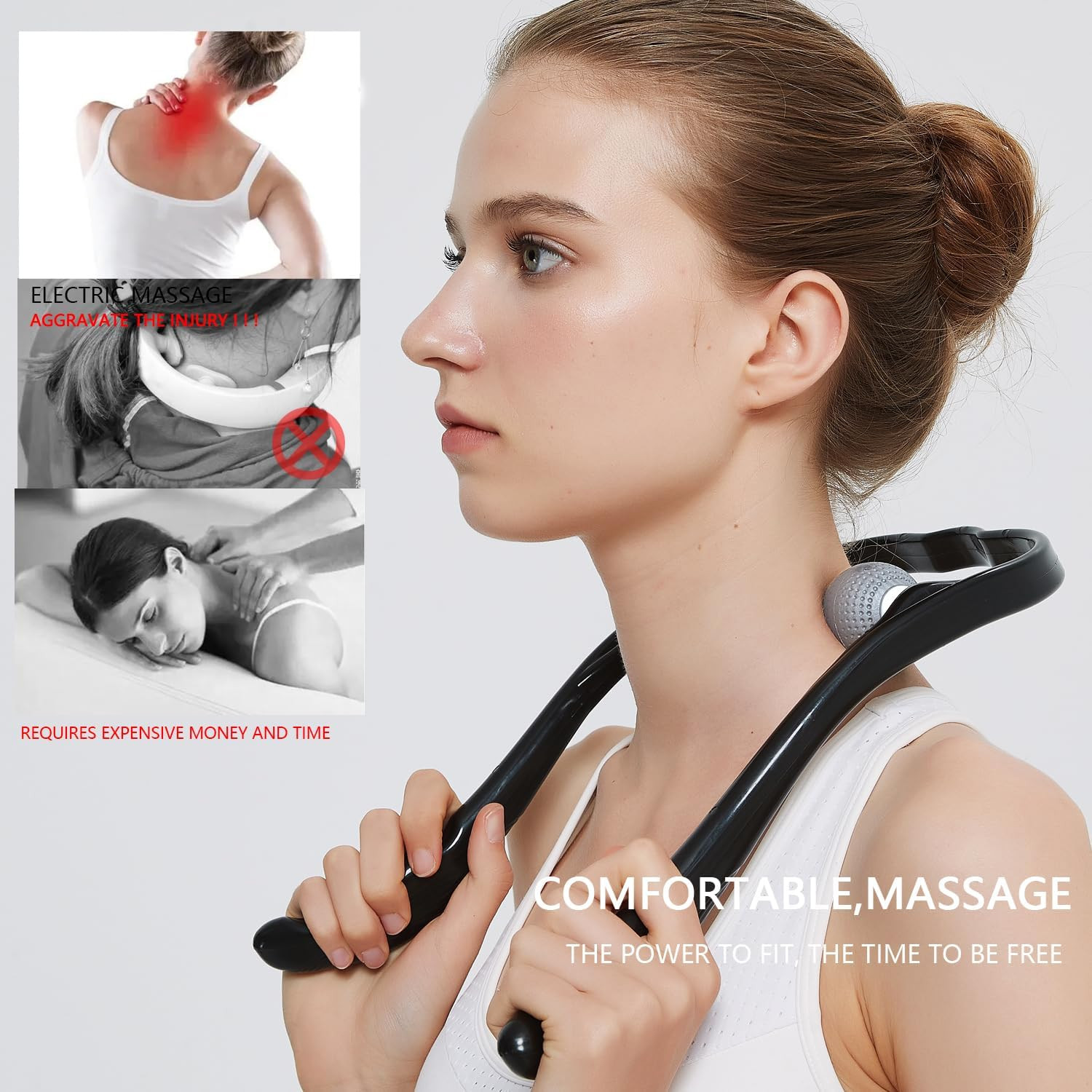 Neck Massager for Pain Relief Deep Tissue Self Trigger Point Shiatsu Shoulder &