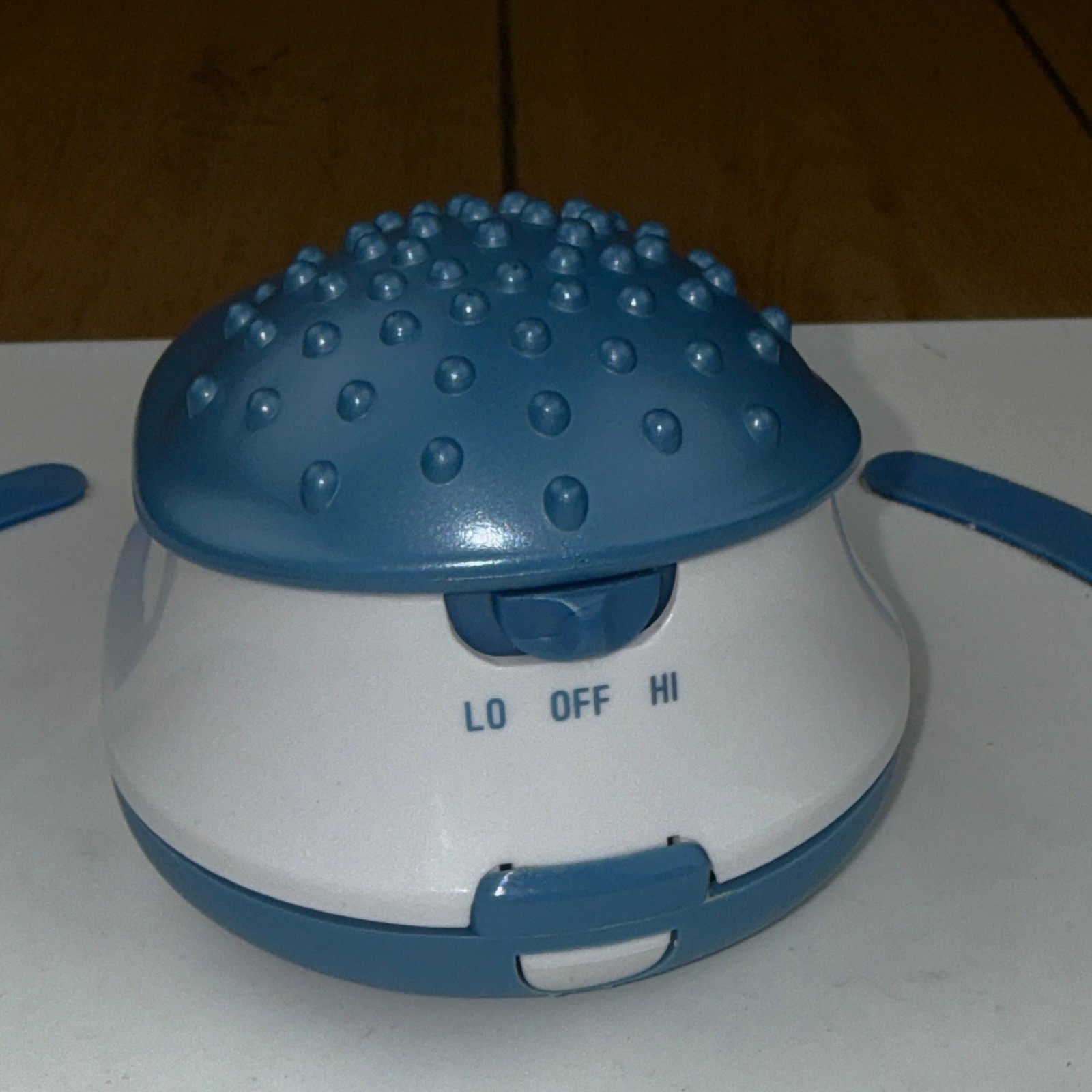 Lumiscope Mini Handheld Massager Portable Blue White 2-Speed Vibration Travel