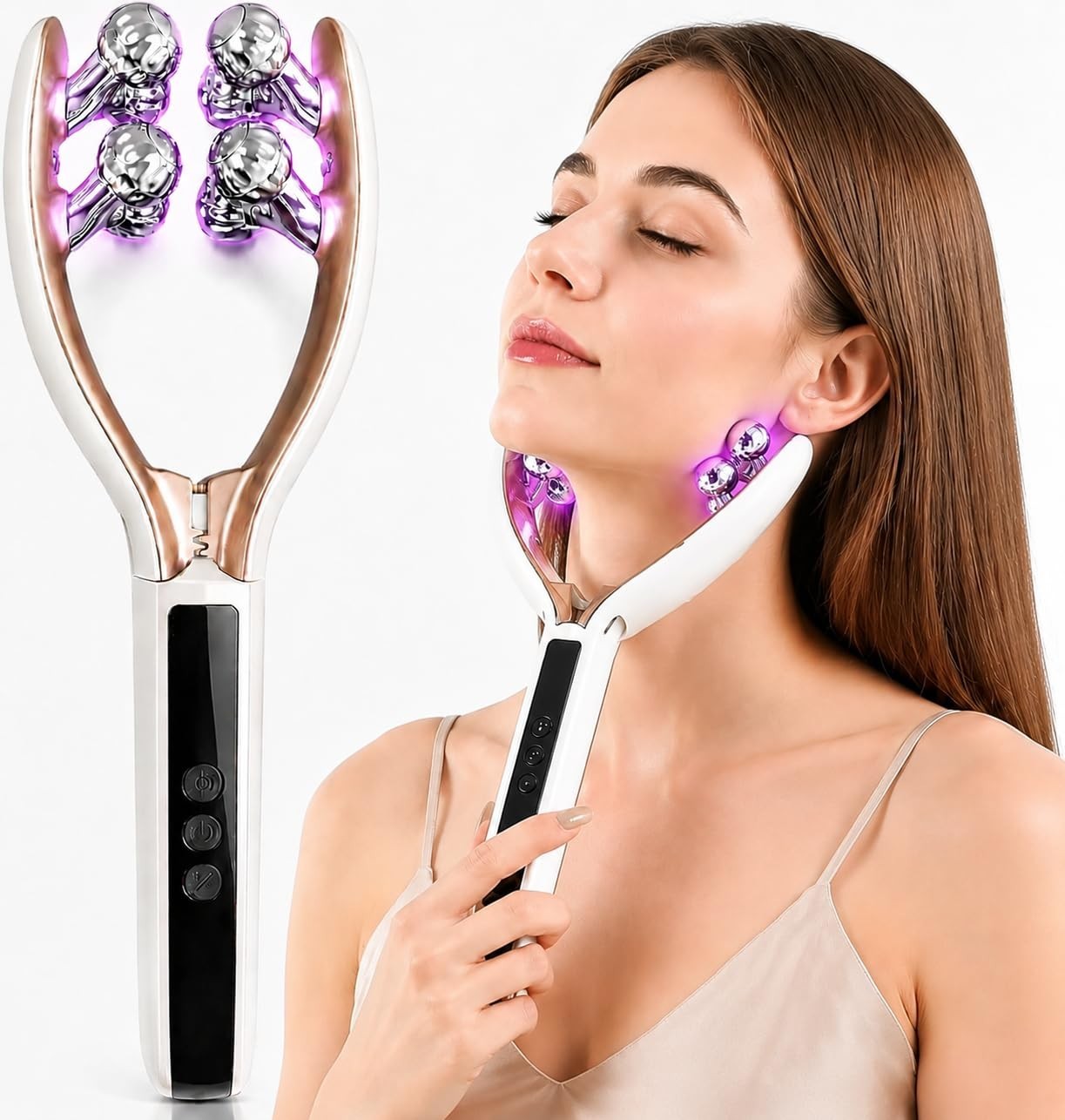 Microcurrent Face Massager Tool – Facial Sculpting, Lymphatic Drainage & Light T