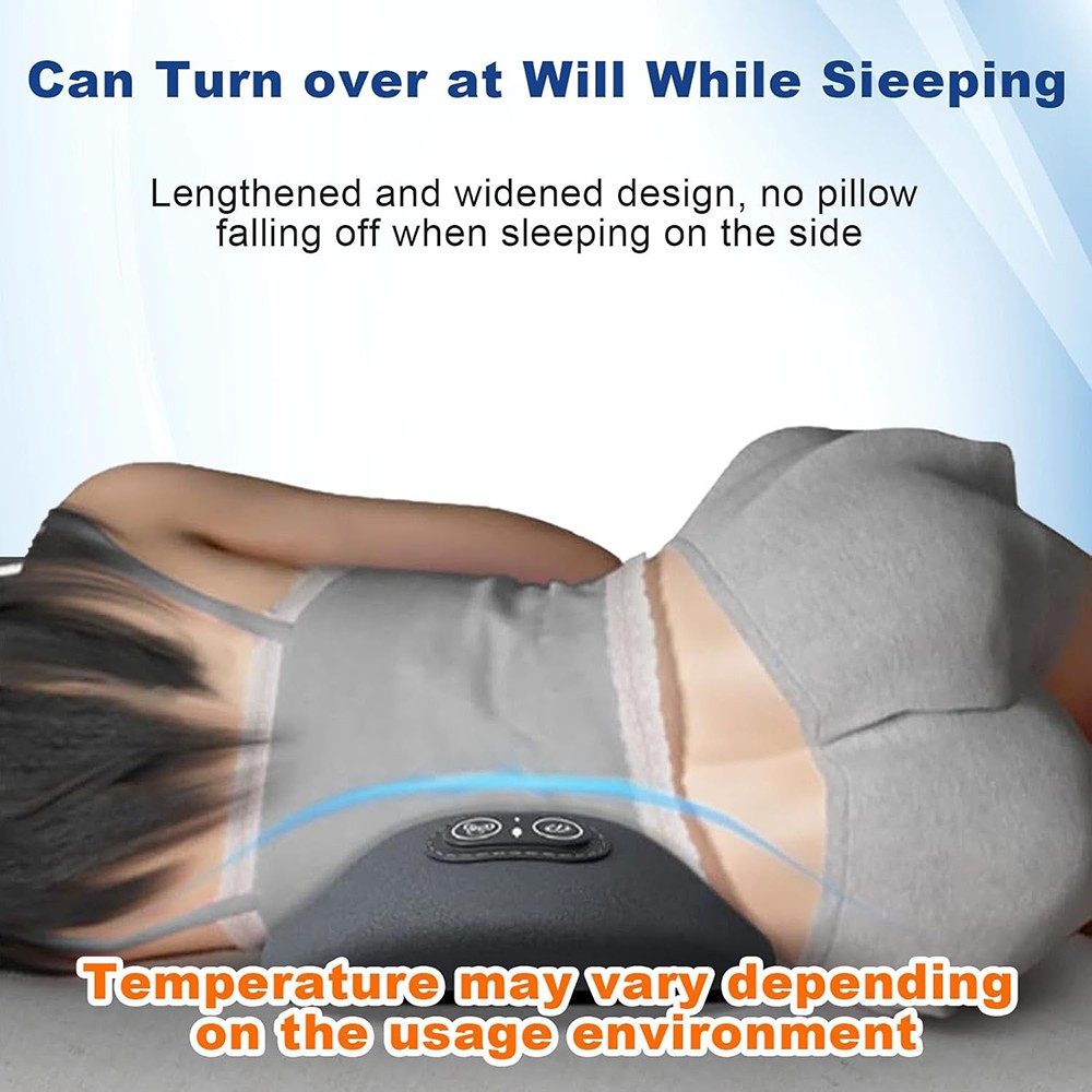 3 In 1 Electric Lumbar Support Pillow Smooth Spine Triple Fusion Back Massager