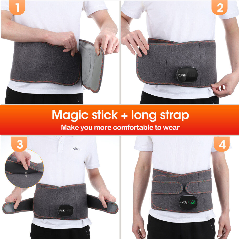 Electric Massage Belt with Infrared Heated Vibration Massager Back Waist Support