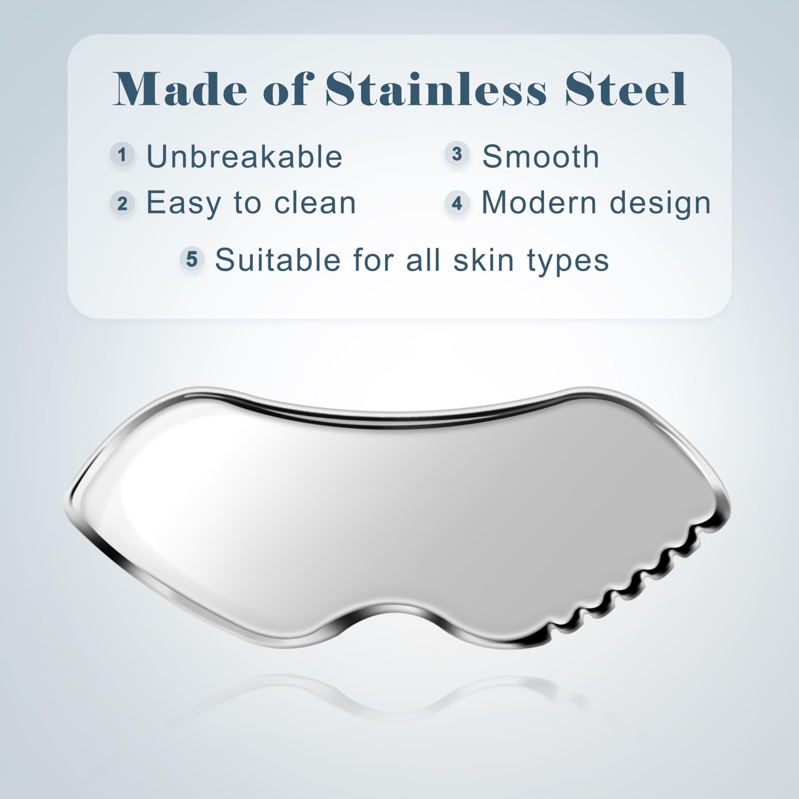MoHern 2 Pcs Stainless Steel Gua Sha Tool, Gua Sha Facial Tools, Durable GuaS…
