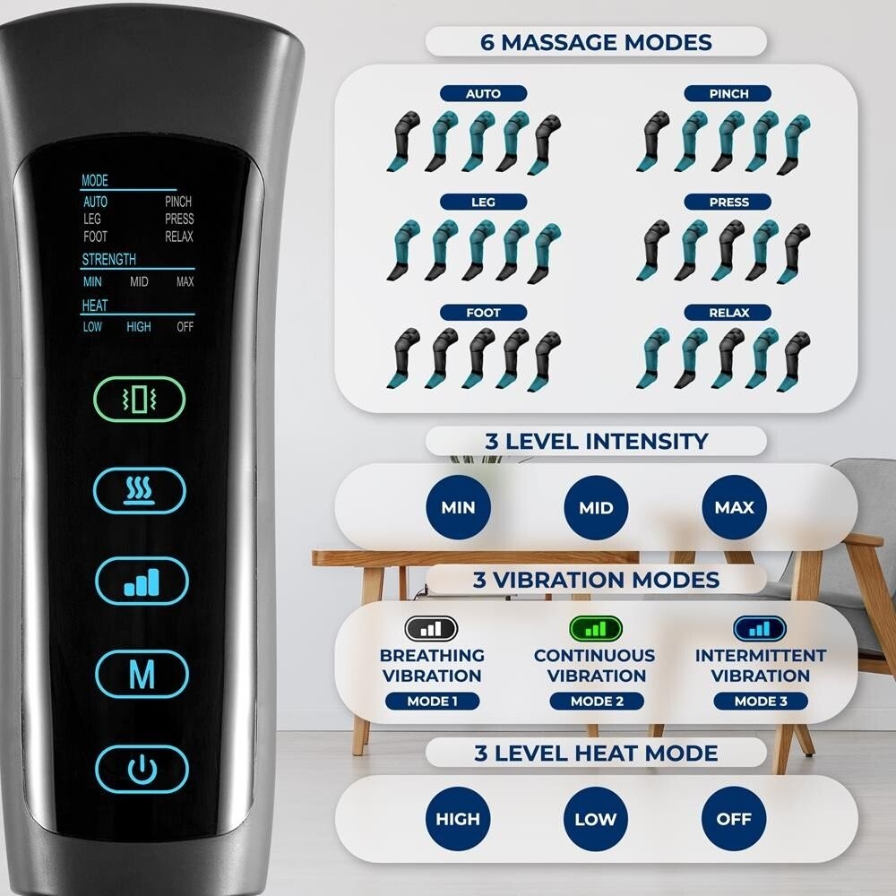 SereneLife Pneumatic Foot Massage Machine- Thigh, Calf, Foot Inflation