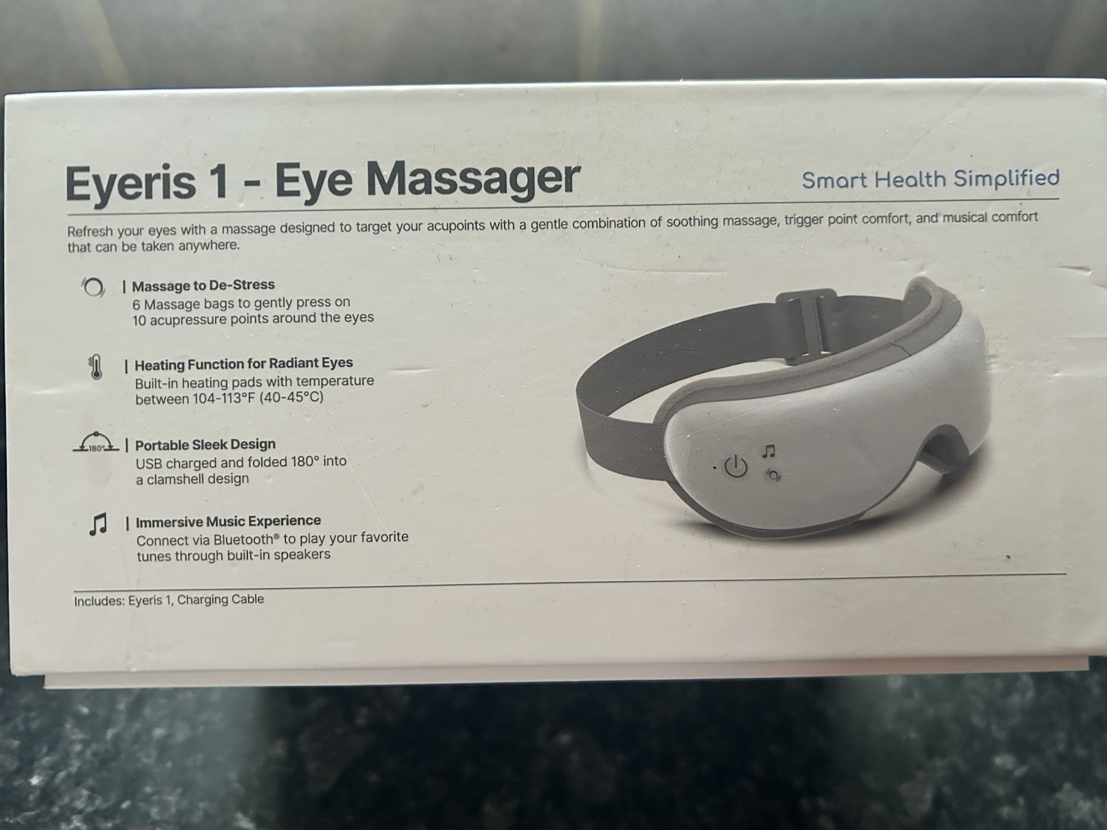 RENPHO Eyeris 1 Electric Eye Massager Heated Bluetooth Speakers Foldable
