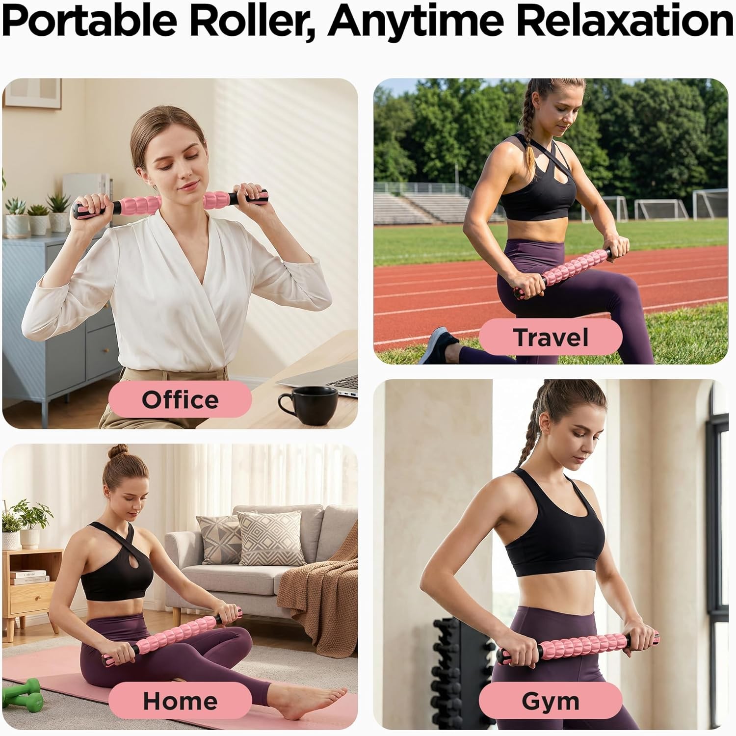 18in Muscle Roller Stick Deep Tissue Massage Trigger Point Therapy Tool