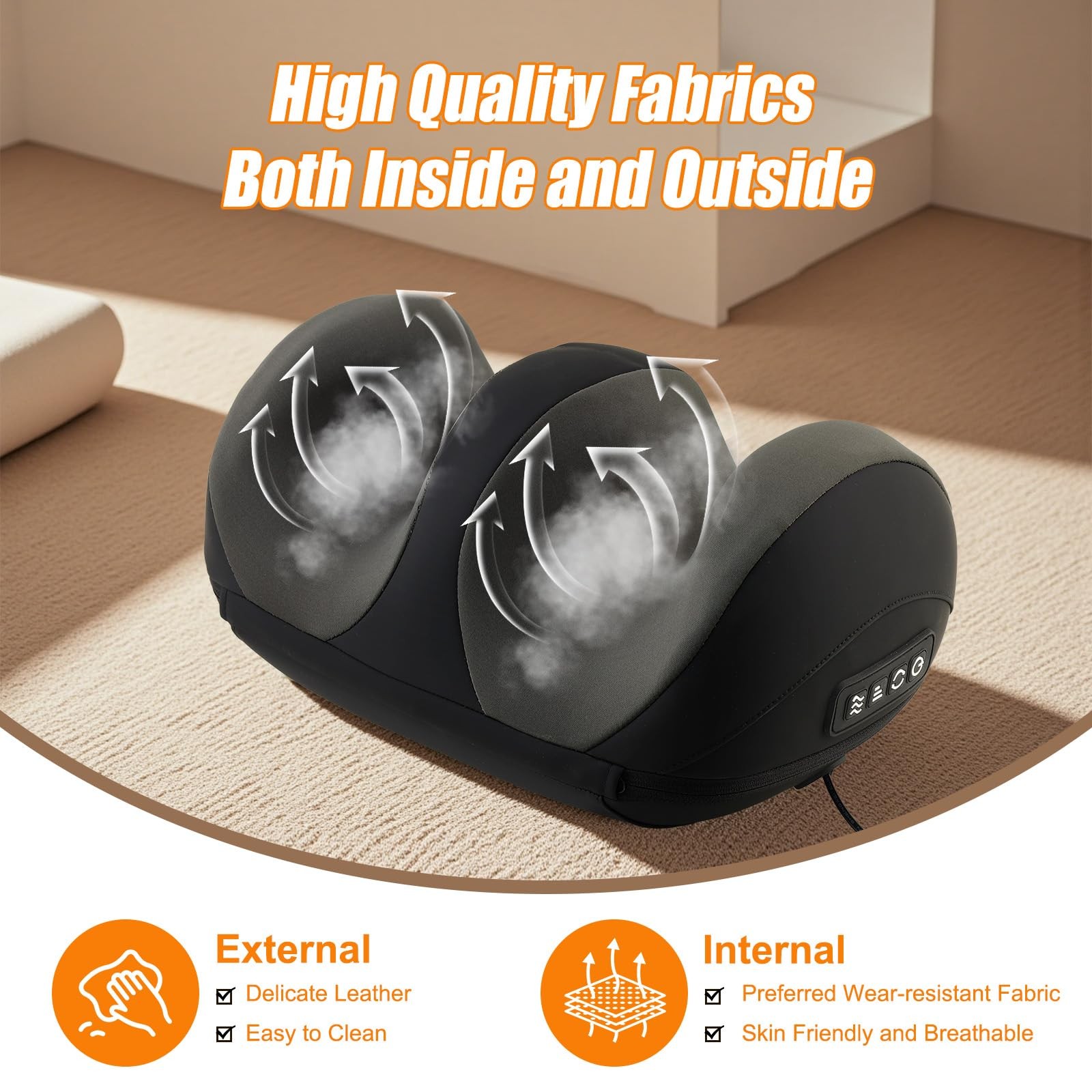 Foot Massager with Heat, Shiatsu Kneading Foot and Calf Electric Massager Machin