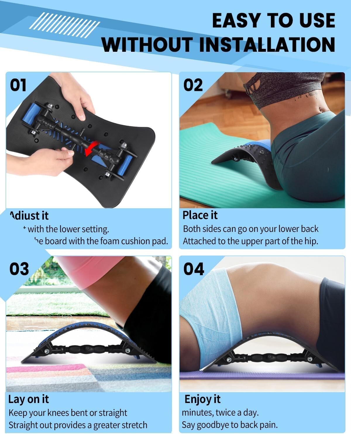 Durable Flex Back Stretcher – Sciatica Relief – Eco-Friendly – 15.2×9.5×1.5