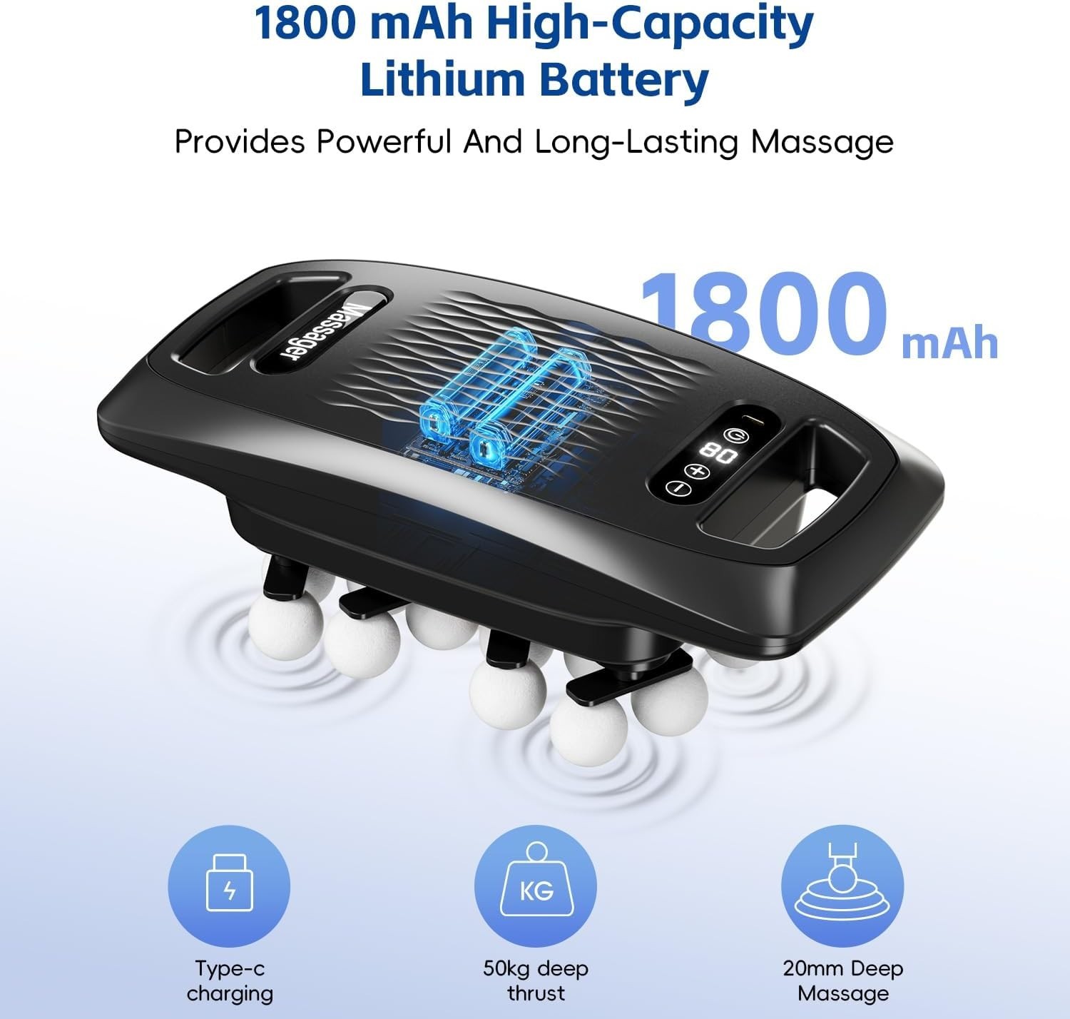 Powerful Handheld Muscle Massager with 9 Modes, Portable & Cordless Design