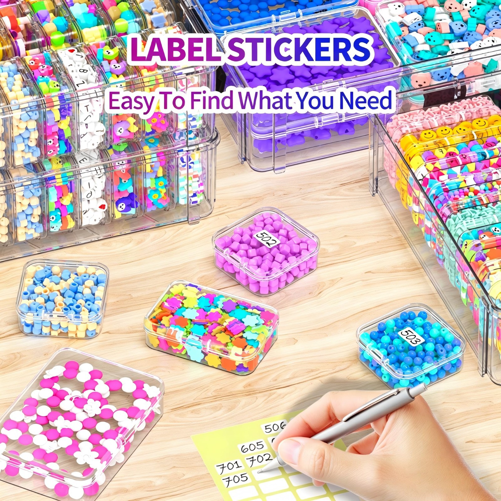 Stackable Bead Storage Organizer – 88 Clear Plastic Containers, 4-Layer Craft Bo