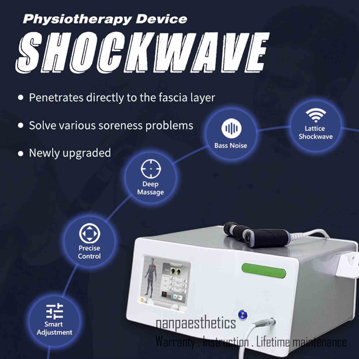 2026 New ESWT Pneumatic Shockwave Therapy Machine ED Muscle Pain Relief 10 Bar