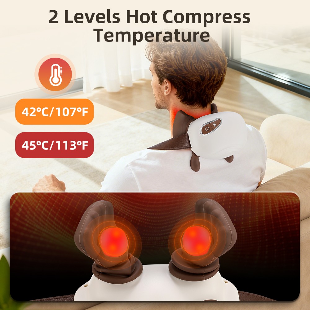 Neck Shoulder Massager with Heat Simulated Human Hand Cervical Trapeziu Massager
