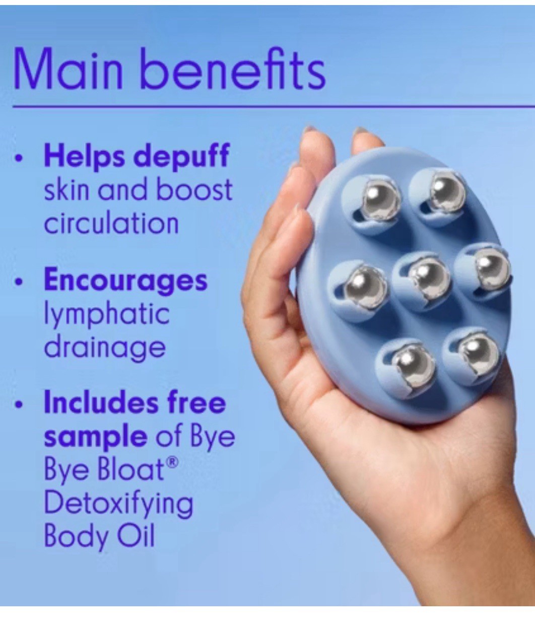 Love Wellness Bye Bye Bloat Lymphatic Massage Roller New