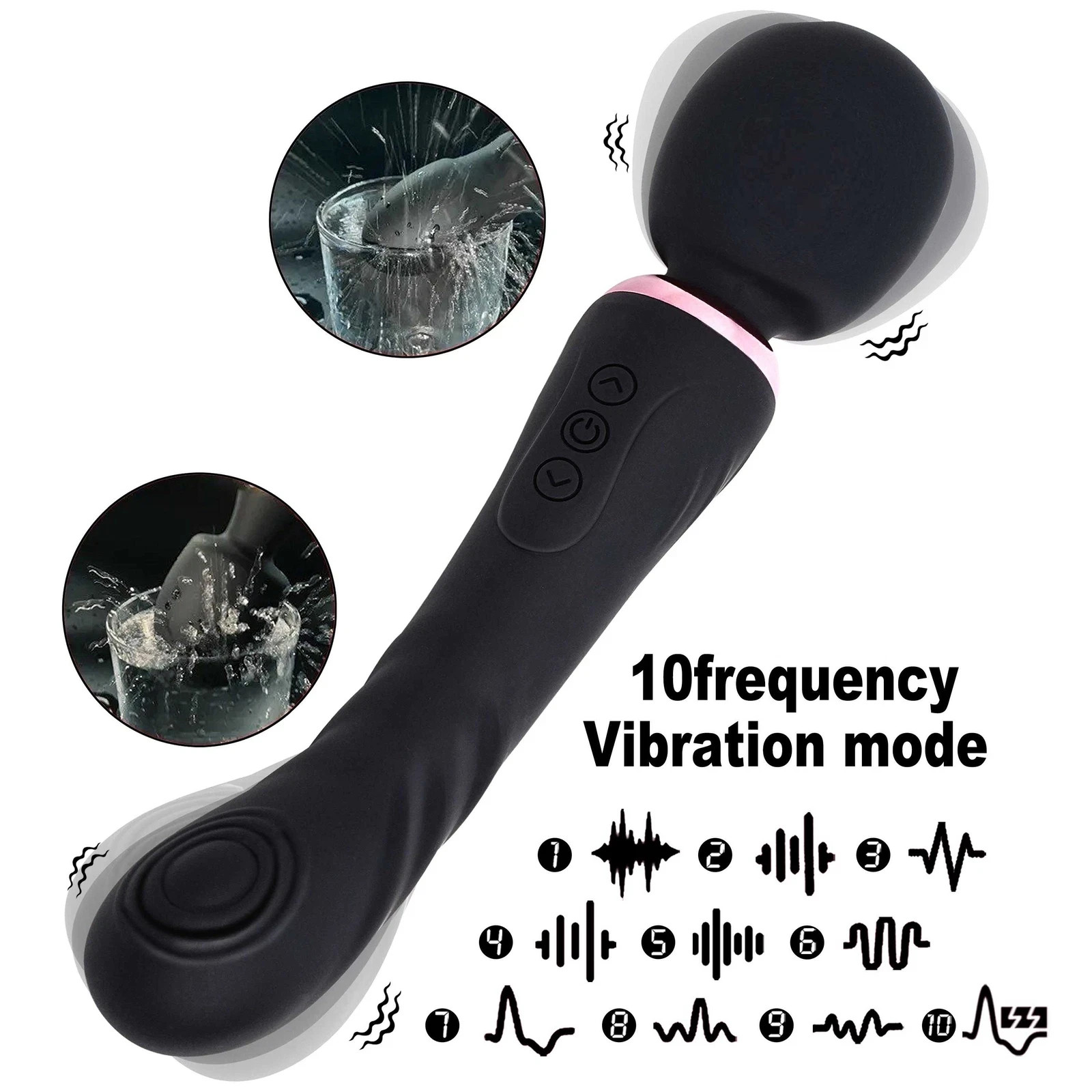 Discreet Women’s Wand: 10 Modes Vibrating Wand, Rechargeable Massager for Women