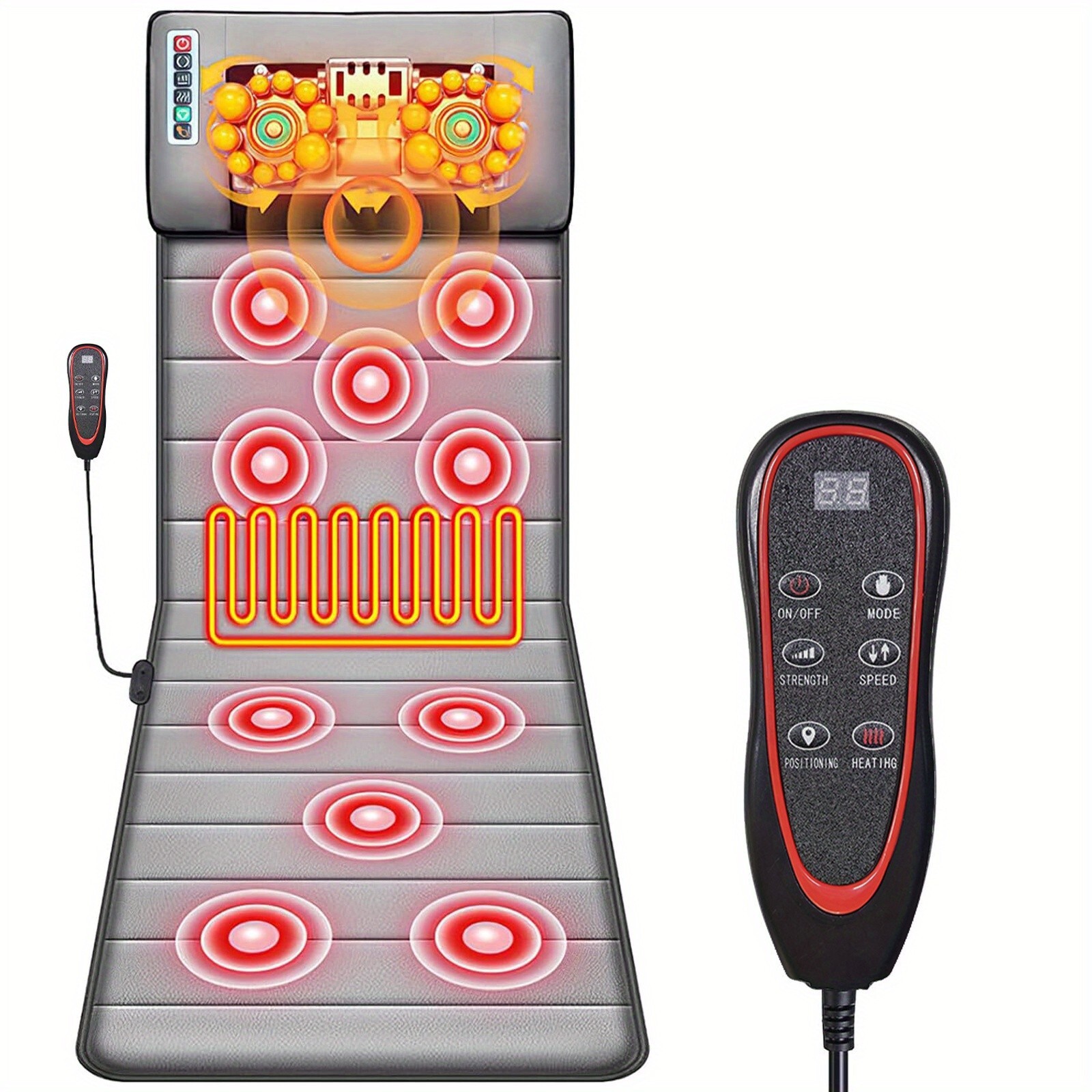Full Body Electric Massage Mat with heating, For Back Neck Lumbar Leg