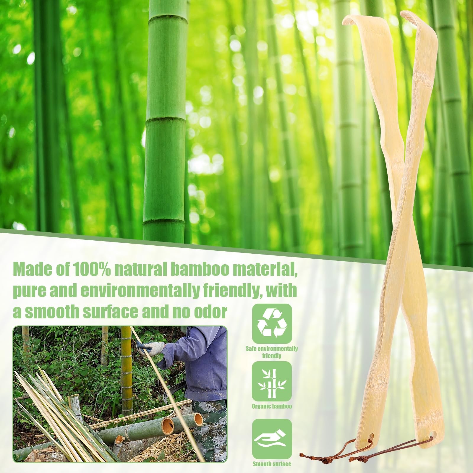HOFASON 3 Pack Wooden Bamboo Back Scratcher for Adults Men Women, Gifts for S…