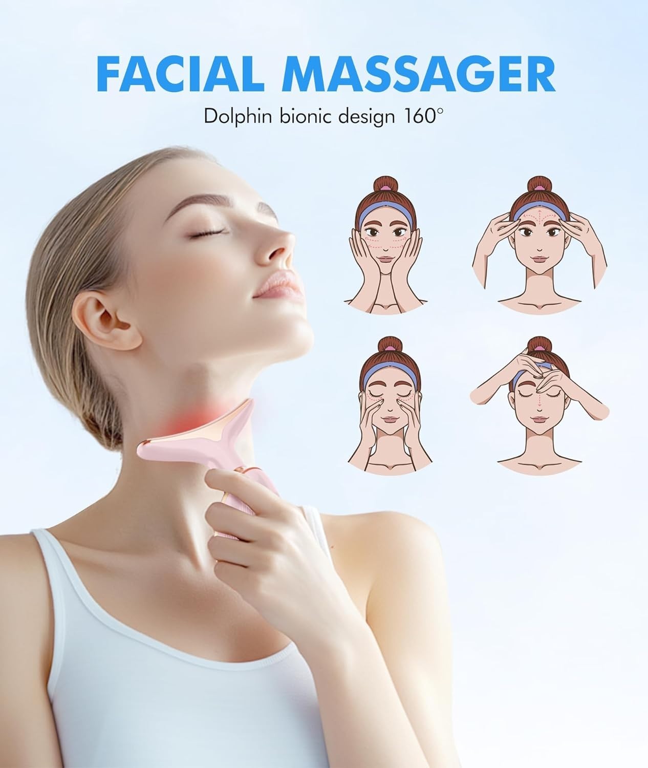 Red-Light-Therapy-for-Face-and-Neck, 7 Color Face Massager Tool for Wrinkles,…