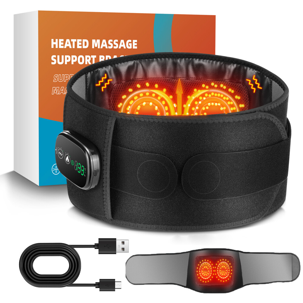 Infrared Heated Vibration Massage for Lower Back Pain Relief Lumbar Support Belt