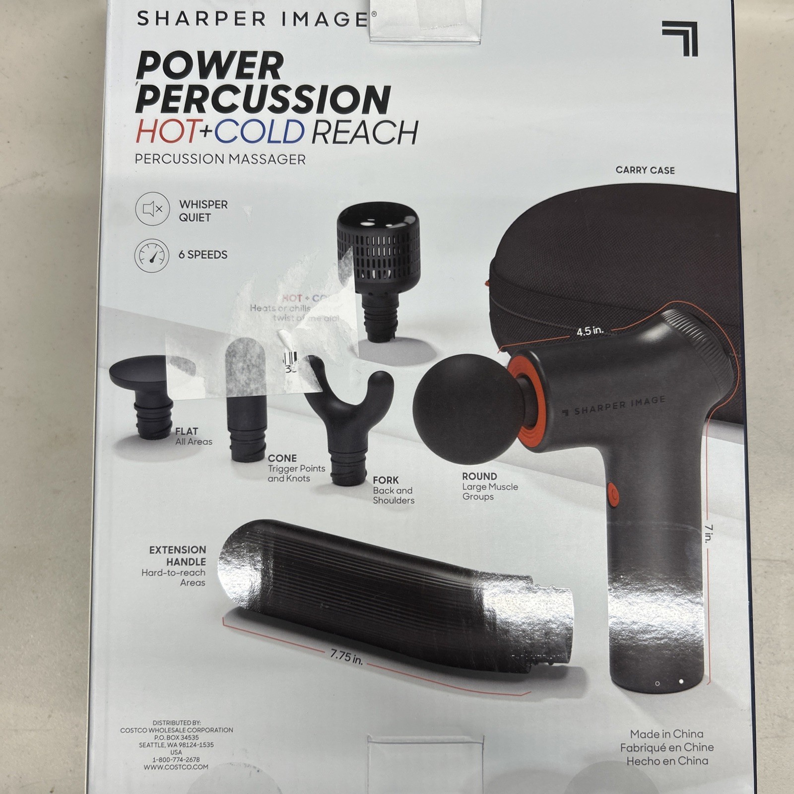 Sharper Image Power Percussion Hot + Cold Reach Percussion Massager