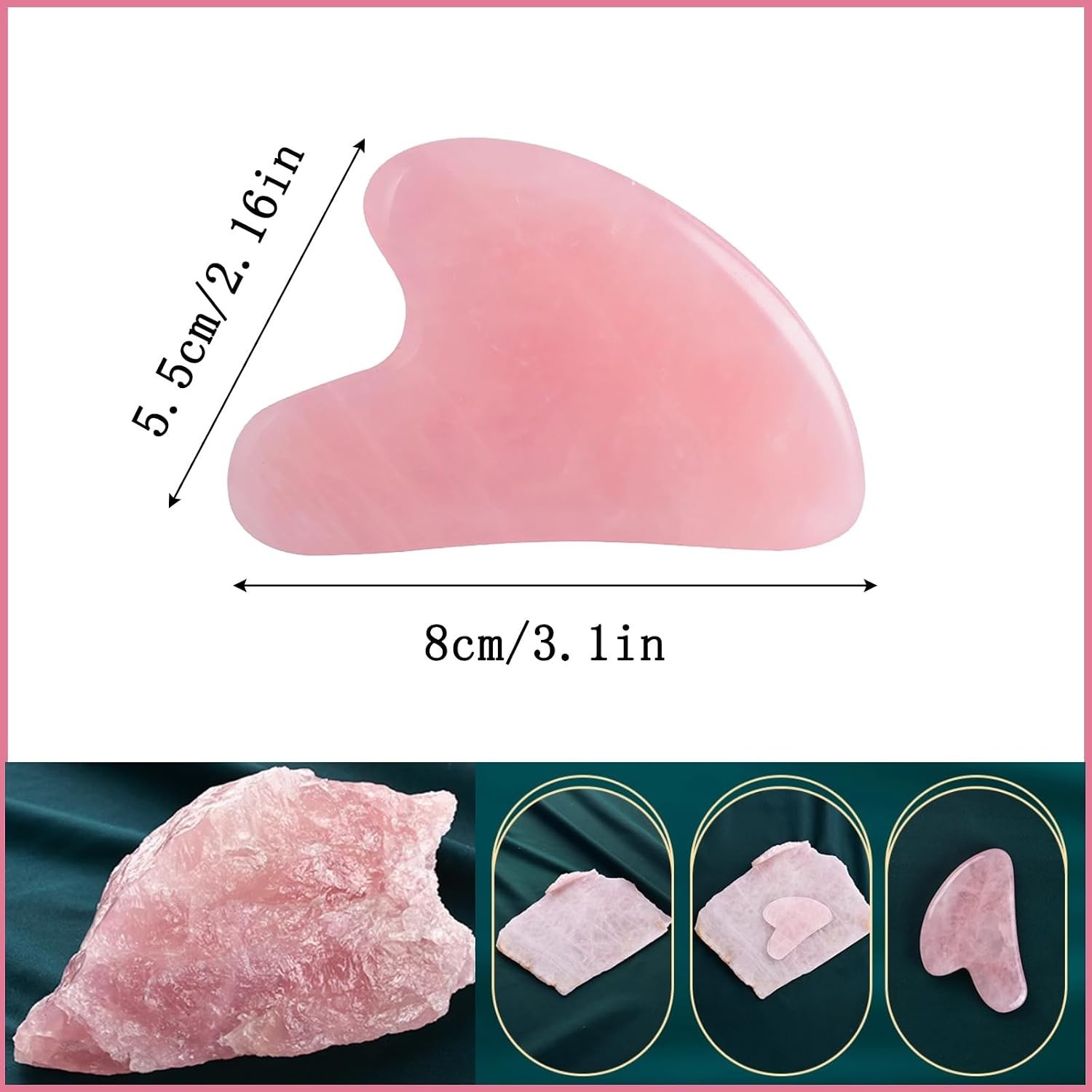Gua Sha Jade Stone Gua Sha Massage Tool, Guasha Tool for Face and Body Skin