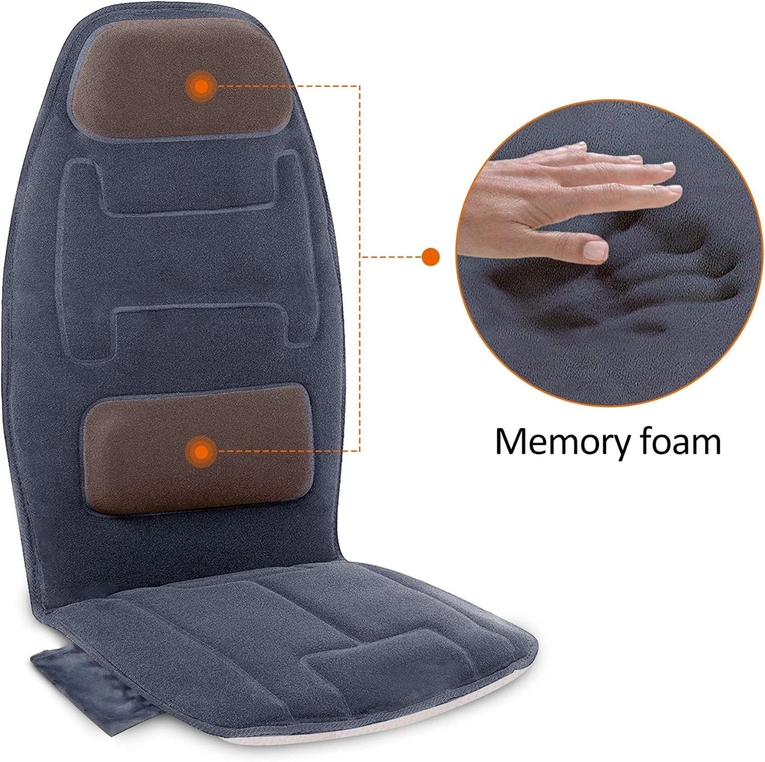 Deluxe Massage Seat Cushion Heat – 10 Vibration Motors, Memory Foam Neck Lumb…
