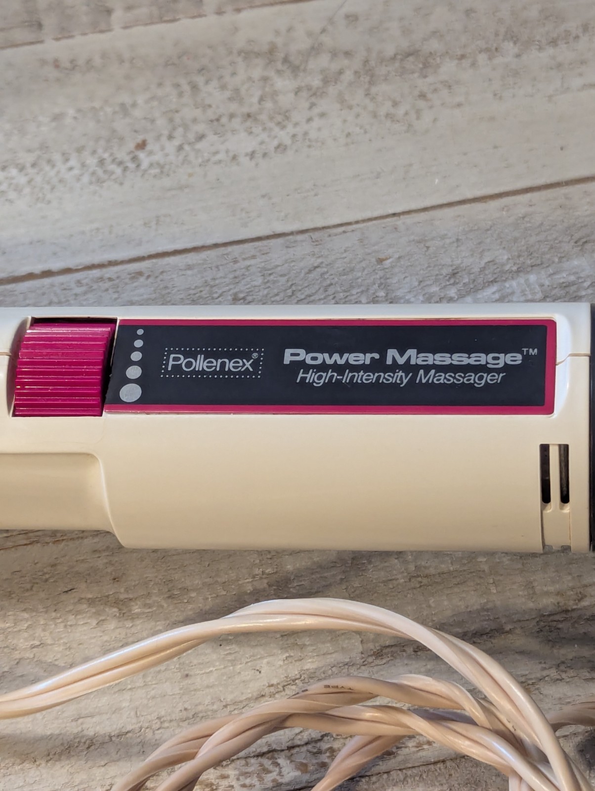 Pollenex Power Massage WM-20 Handheld Vibrating Wand, 120V, Beige/Black/Yellow
