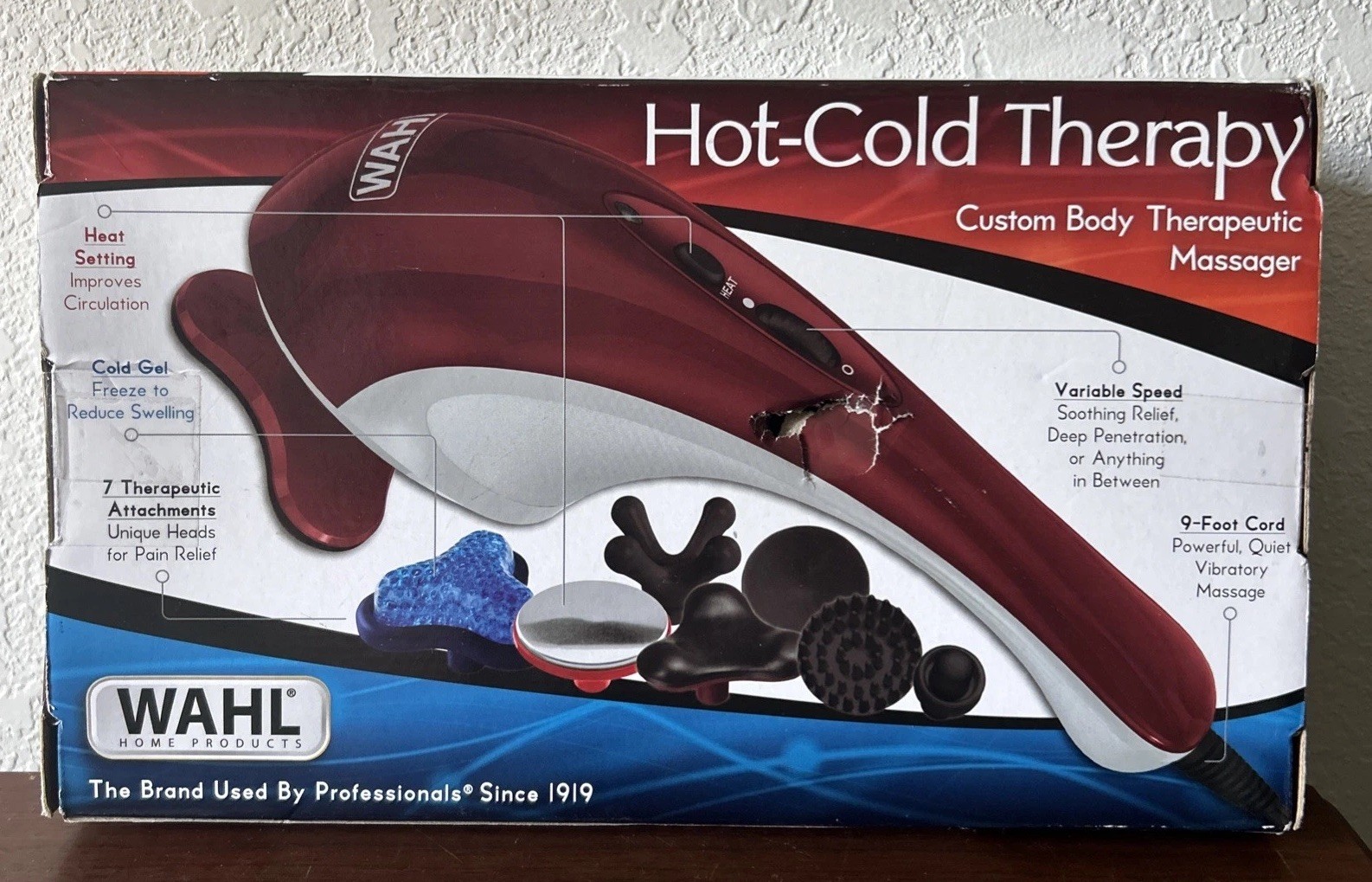 Wahl Hot Cold Therapeutic Massager w/ 7 Unique Attachments Muscle Pain Swelling