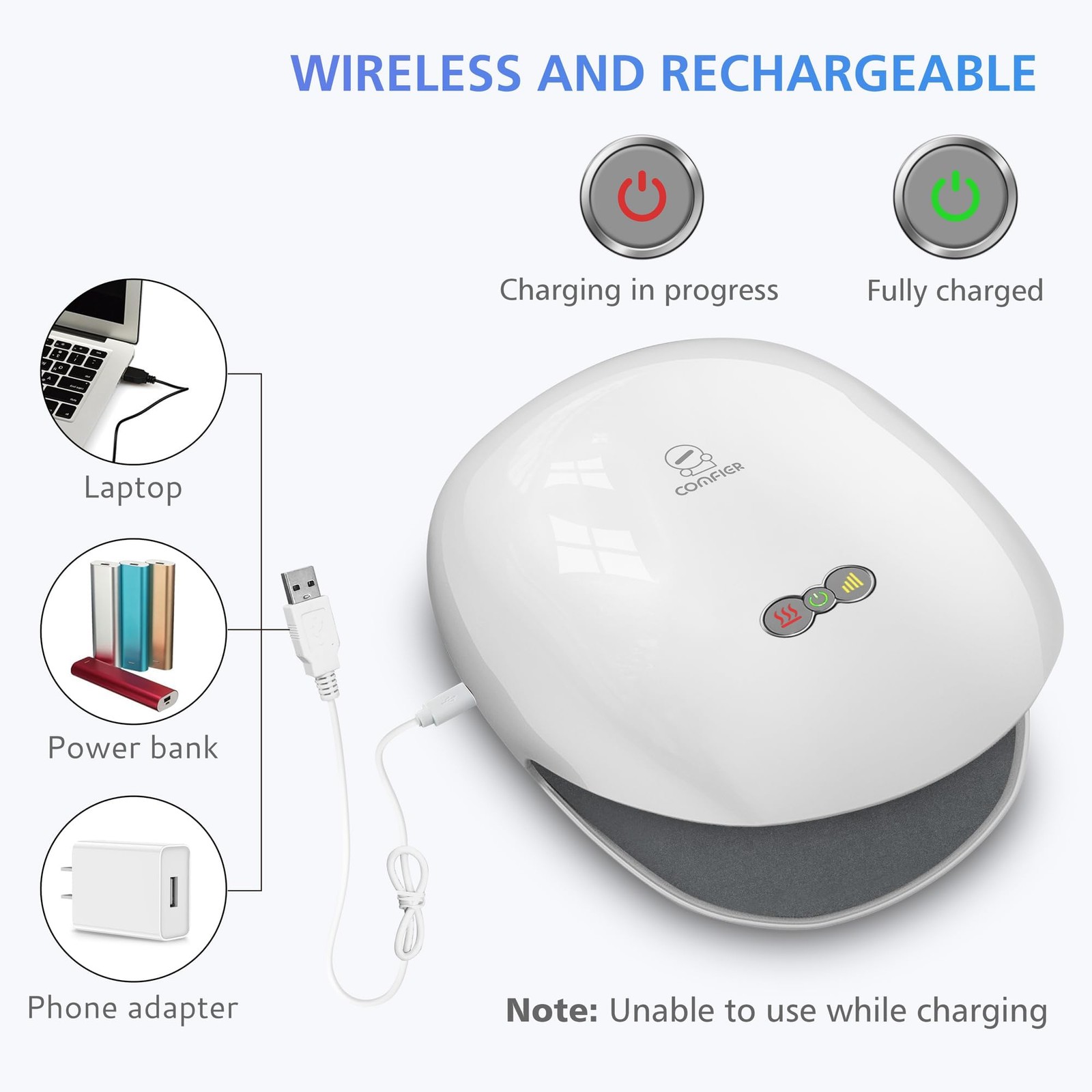 FSA Wireless Hand Massager with Heat,3 Levels Compression & Heating,Rechargea…