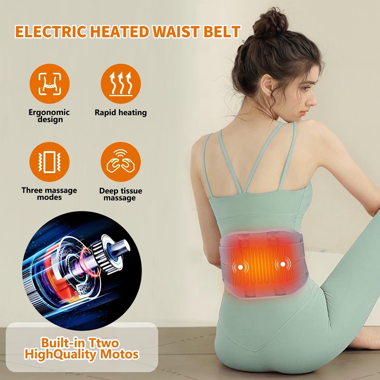 Heated Waist Belt – Cordless Heating Pad for Lower Back Pain ,FSA Eligible HS…