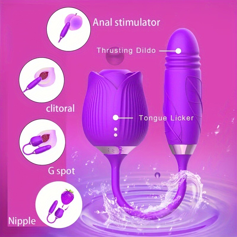 10 Speed-Rose-Vibrator-Massager-Sucking-Sucker-Women-Waterproof-Mute-Gift-Purple